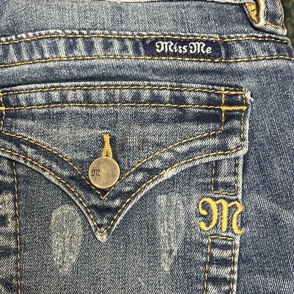 Other Miss Me Womens Size 26 Skinny Mid Rise Denim Jeans Blue Pock Size 27" / US 4 / IT 40 - 4 Thumbnail