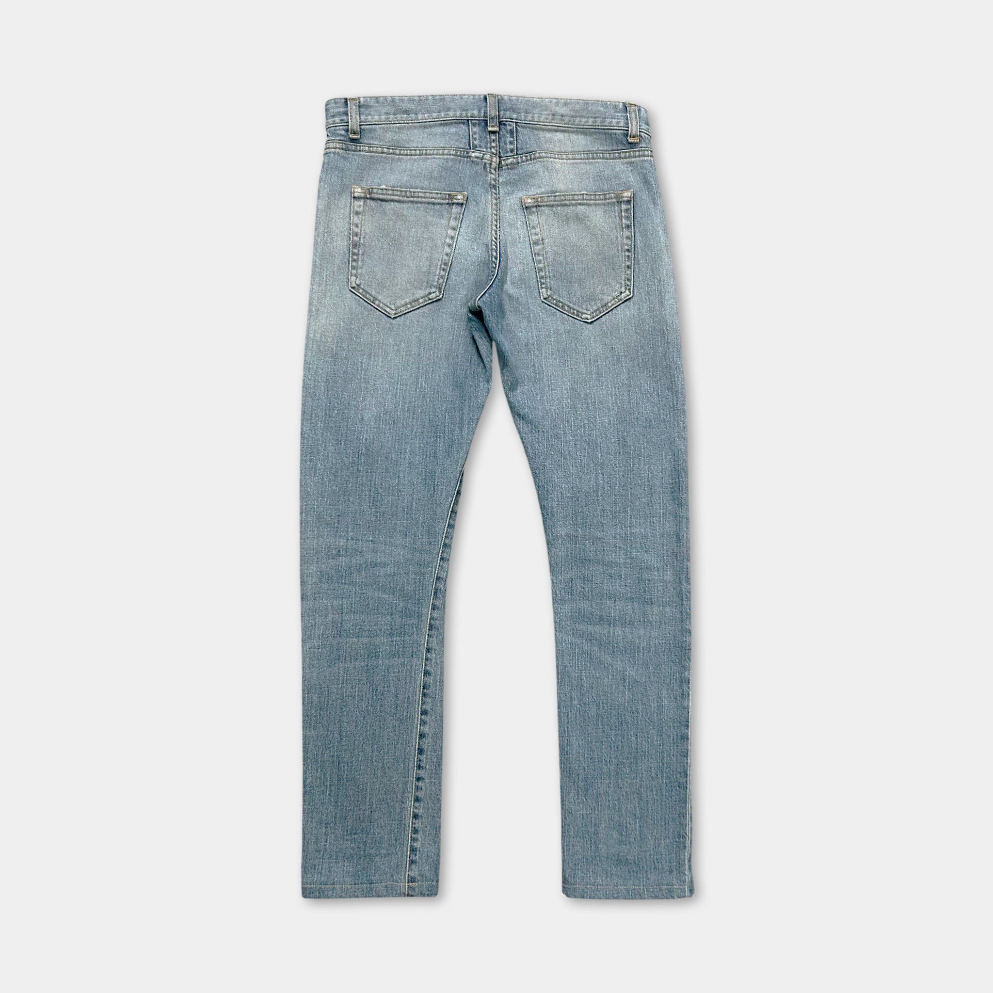 Saint Laurent Paris Saint Laurent Classic Light Blue Denim Skinny Jeans Size US 31 - 4 Thumbnail