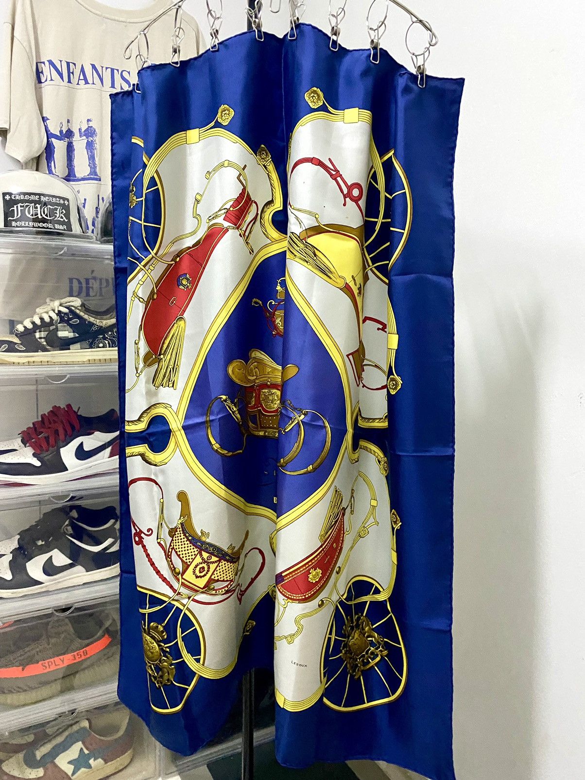 Hermes Silk Scarf 90 ‘SPRINGS’ Le Laisser by Philipe Ledoux
