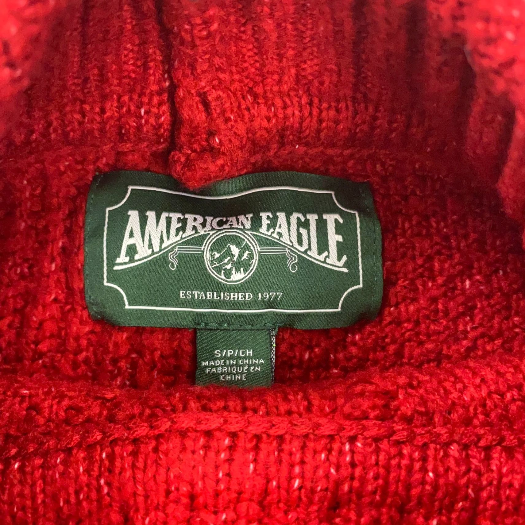 American Eagle Outfitters American Eagle Outfitters Sweater Womens Small Red Chunky Knit Stretch Mock Neck Pullover Knit Slim Fit 60 Day Returns Womens Size S / US 4 / IT 40 - 6 Thumbnail