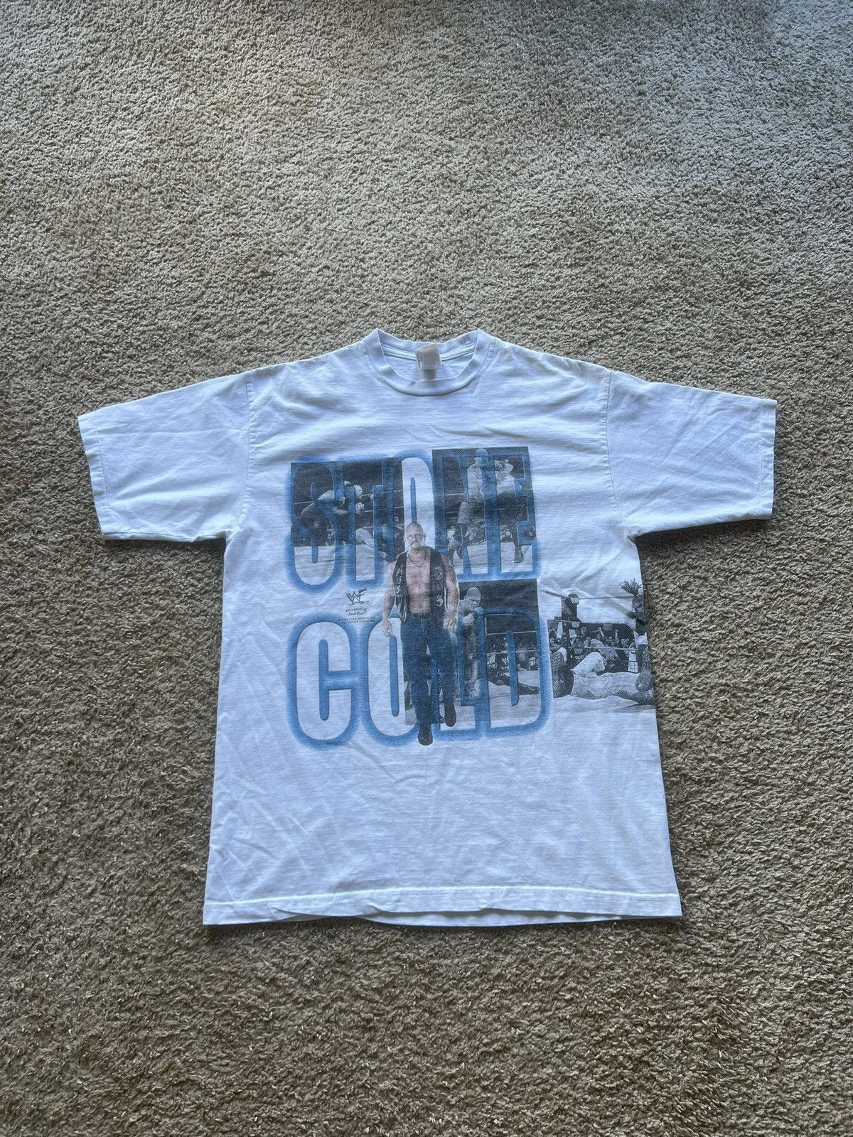 WWE × WWF Vintage Stone Cold wwf wrap around shirt Size US L / EU 52-54 / 3 - 1 Thumbnail