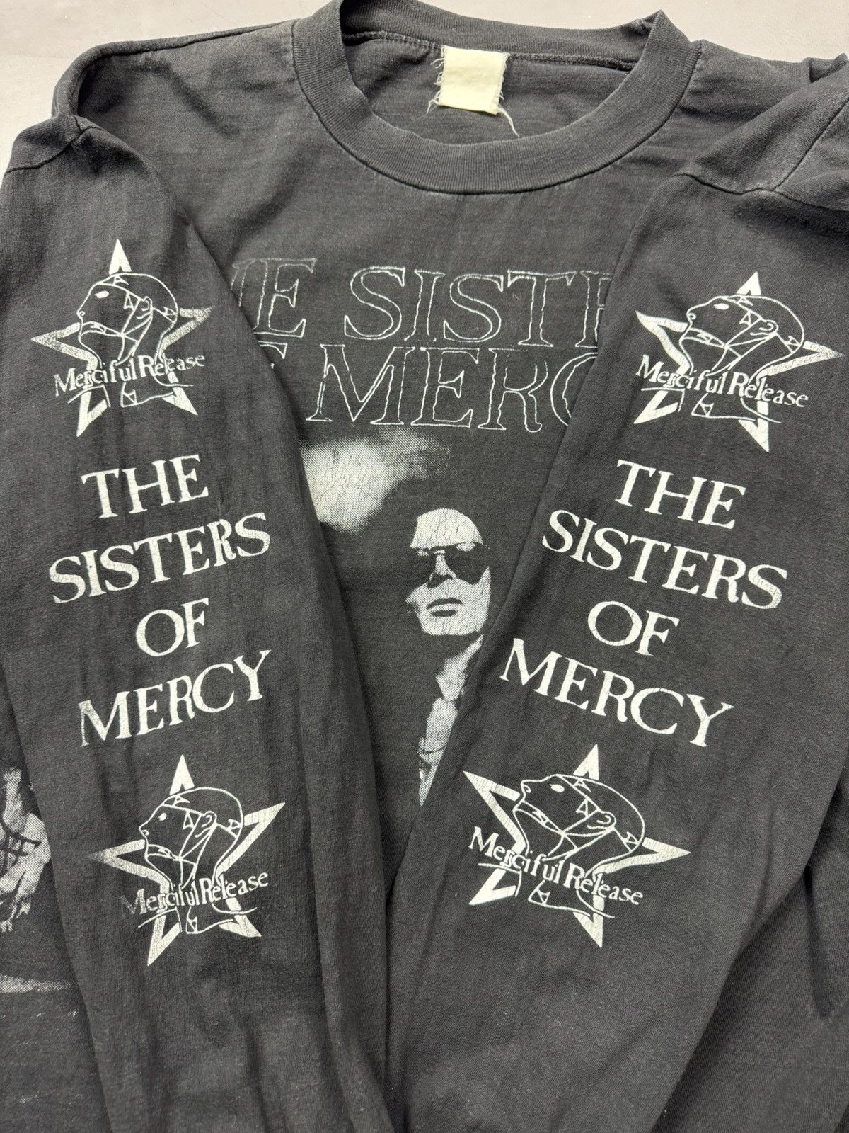Vintage 90s Sisters Of Mercy Merciful Release L/S Tee(Faded Blk/XL) Size US XL / EU 56 / 4 - 11 Thumbnail