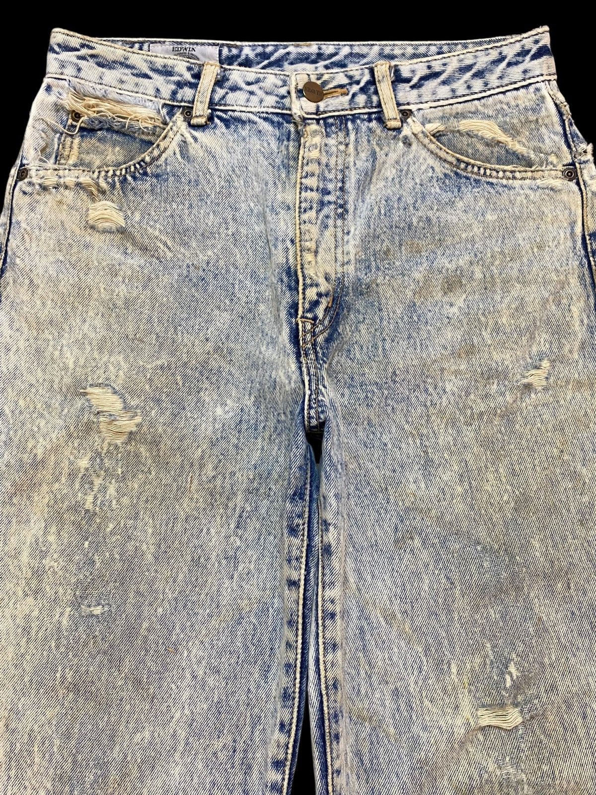 Edwin Vintage Edwin International Basic Acid Wash Distressed Jeans Size US 29 - 3 Thumbnail
