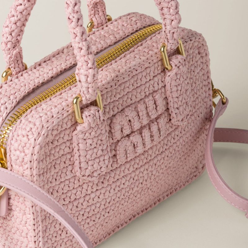 Miu Miu o1B3y1r0426 Size: OS / Crochet Top-Handle Bag in Pink Size ONE SIZE - 7 Thumbnail