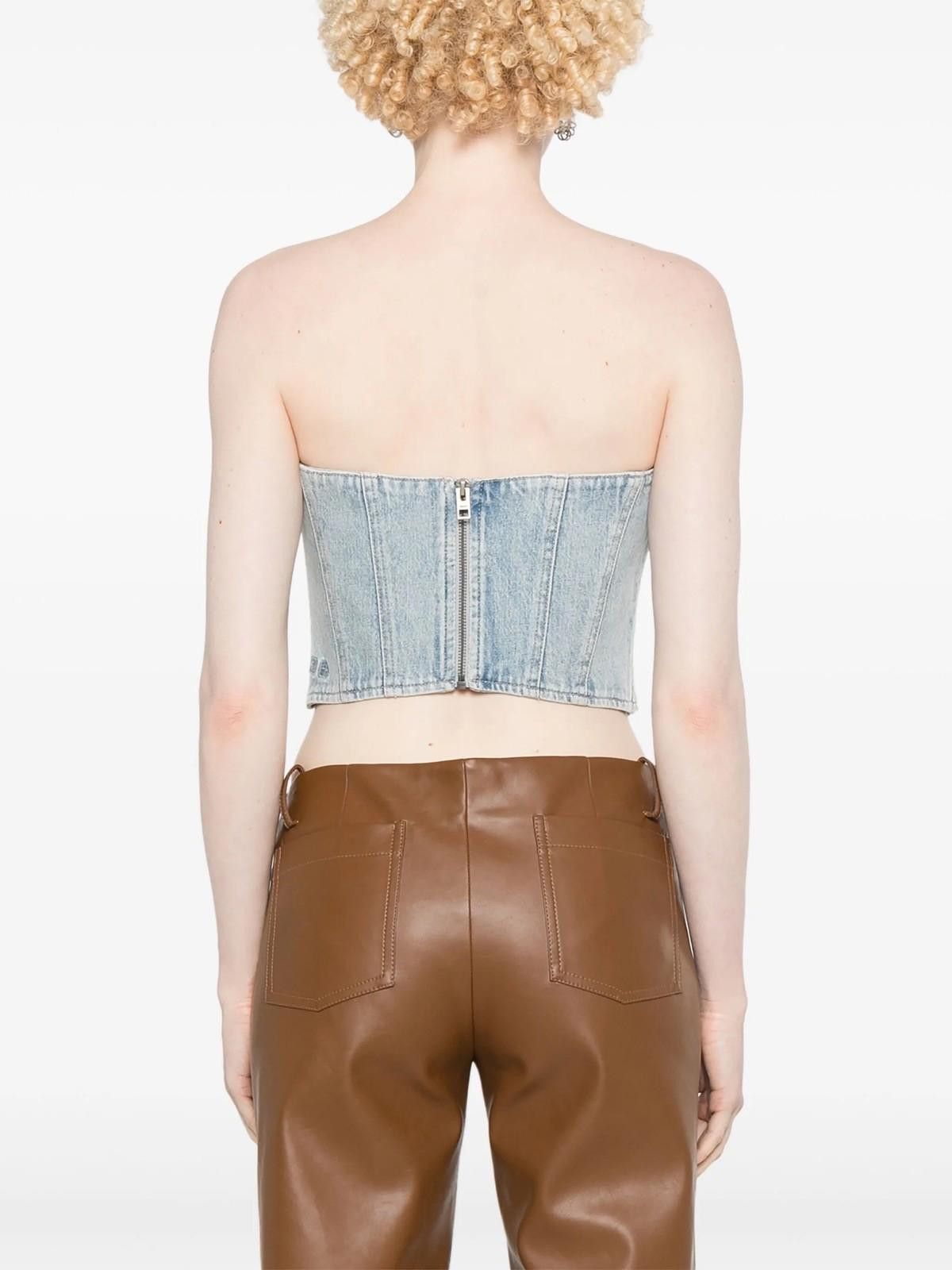 Ksubi new ksubi bustier denim crop top dove laced extra small XS 6 Size XS / US 0-2 / IT 36-38 - 3 Thumbnail
