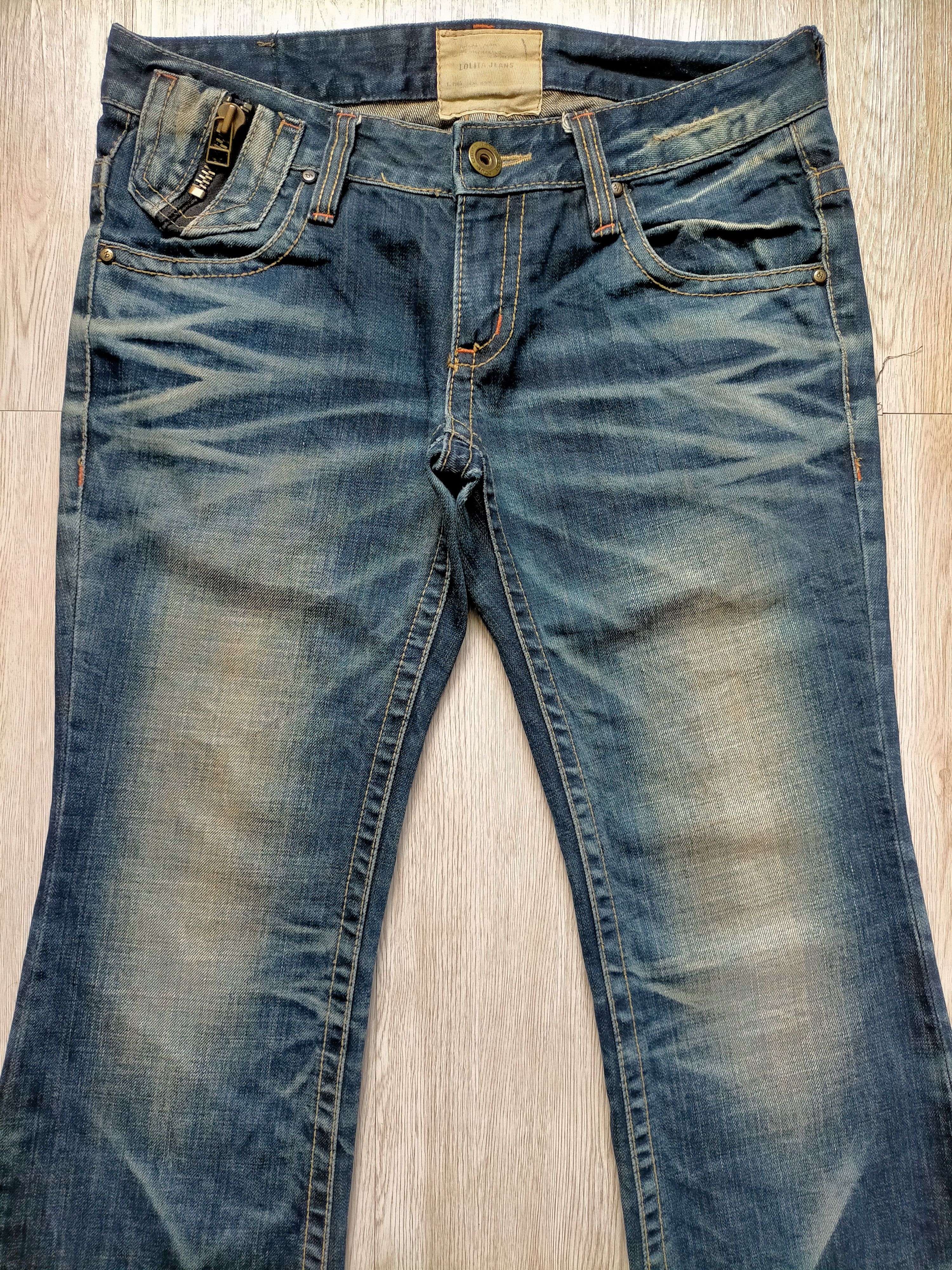 If Six Was Nine Flare Jeans Lolita Embroidered Multizipped Boot cut Denim Size US 33 - 3 Thumbnail