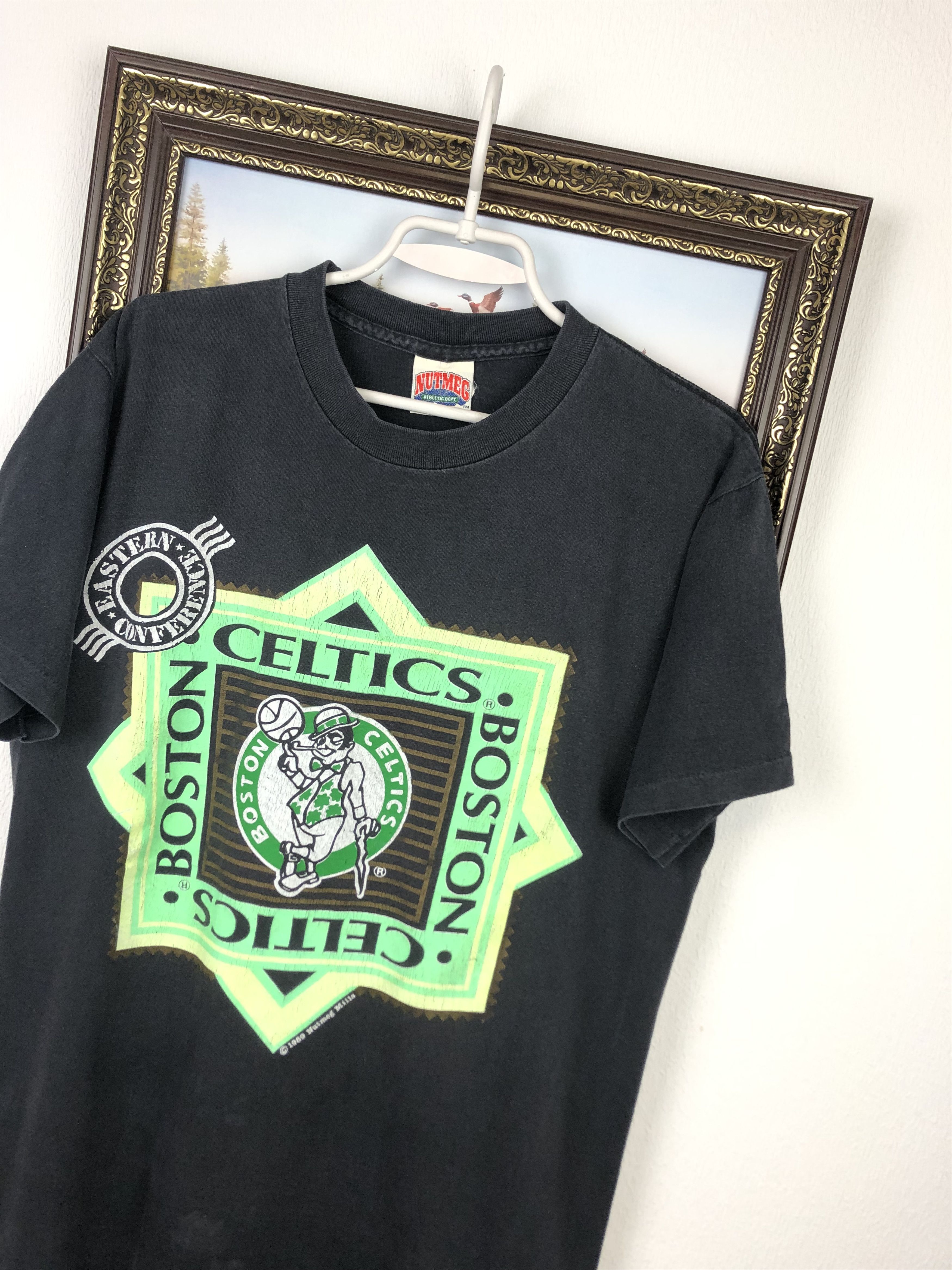 NBA Vintage 90's Boston Celtics NBA Shirt Over Print Jersey Bird Size US L / EU 52-54 / 3 - 2 Thumbnail