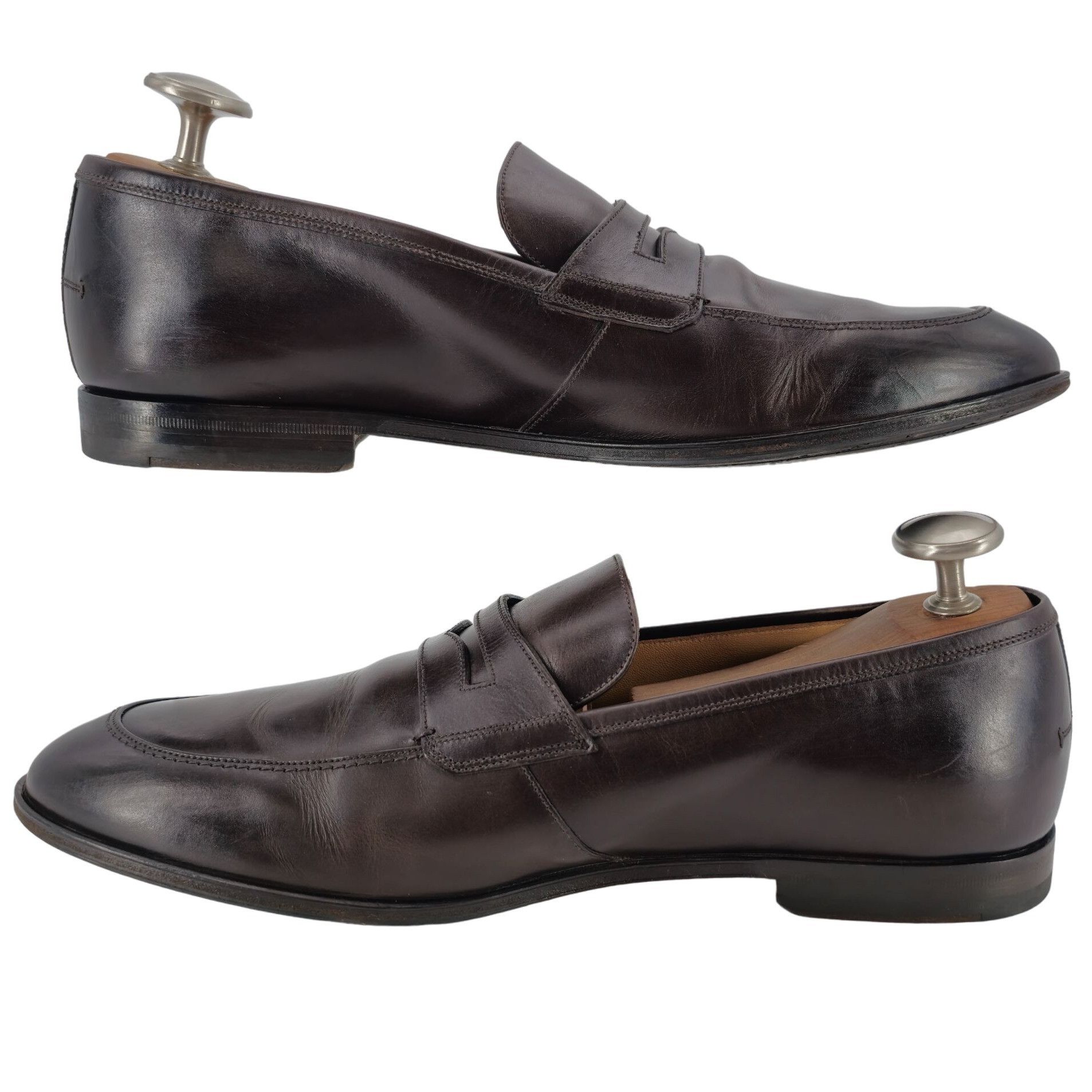 Bally Bally Switzerland Webb Dark Brown Leather Penny Loafers Mens Size US 10.5 / EU 43-44 - 7 Thumbnail