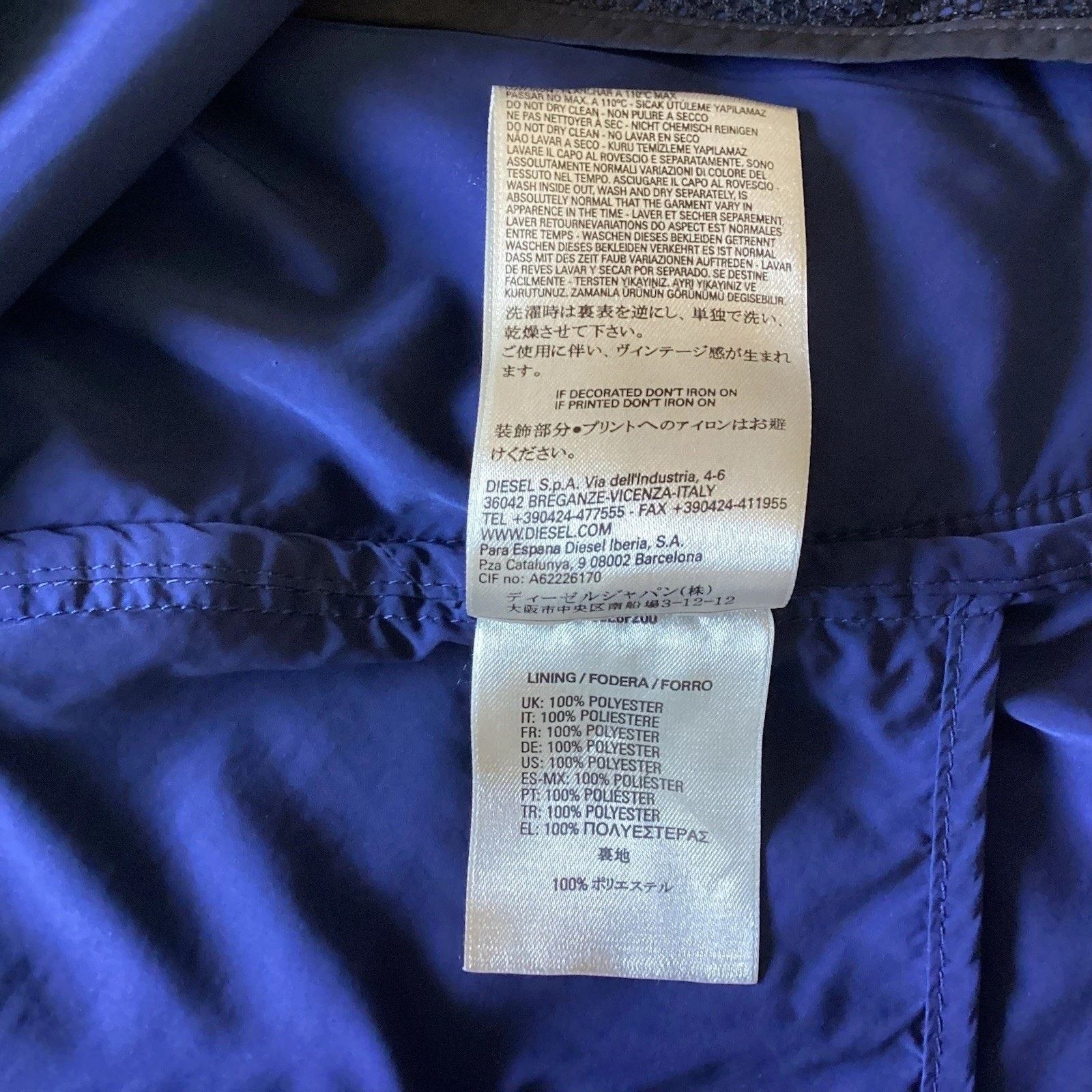 Diesel Diesel Zip Track Jacket XL Navy Minimalist Streetwear Size US XL / EU 56 / 4 - 11 Thumbnail