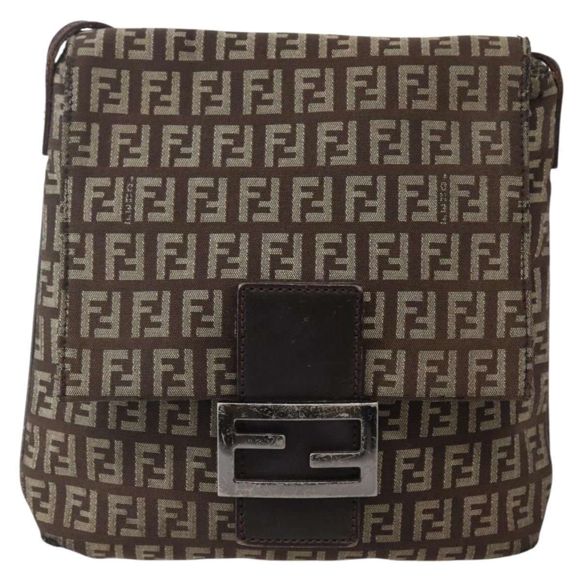 Fendi FENDI Zucchino Canvas Shoulder Bag Brown Size ONE SIZE - 2 Thumbnail