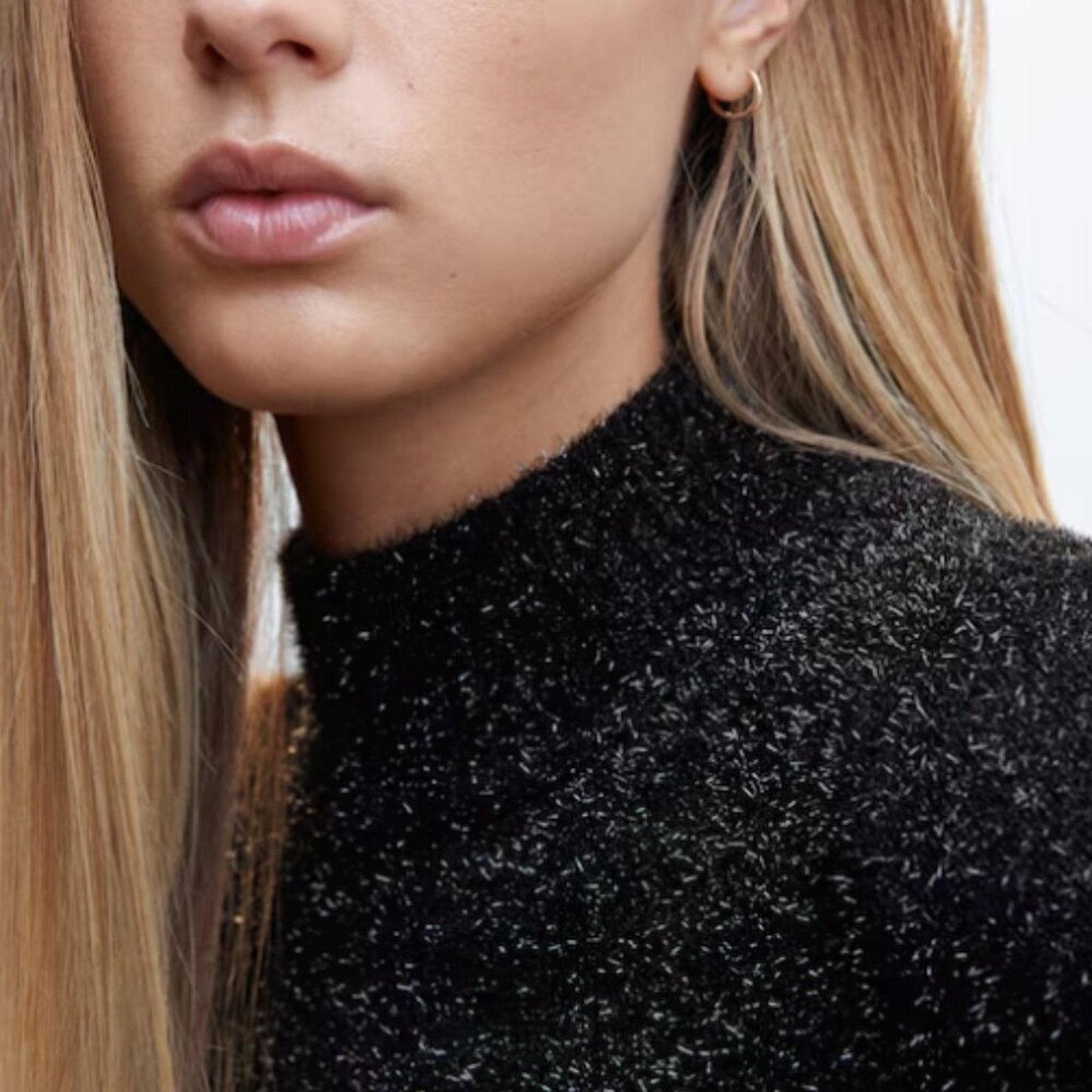 Mango Mango Shiny Turtleneck Black Cropped Sweater NWT XL Size XL / US 12-14 / IT 48-50 - 5 Thumbnail