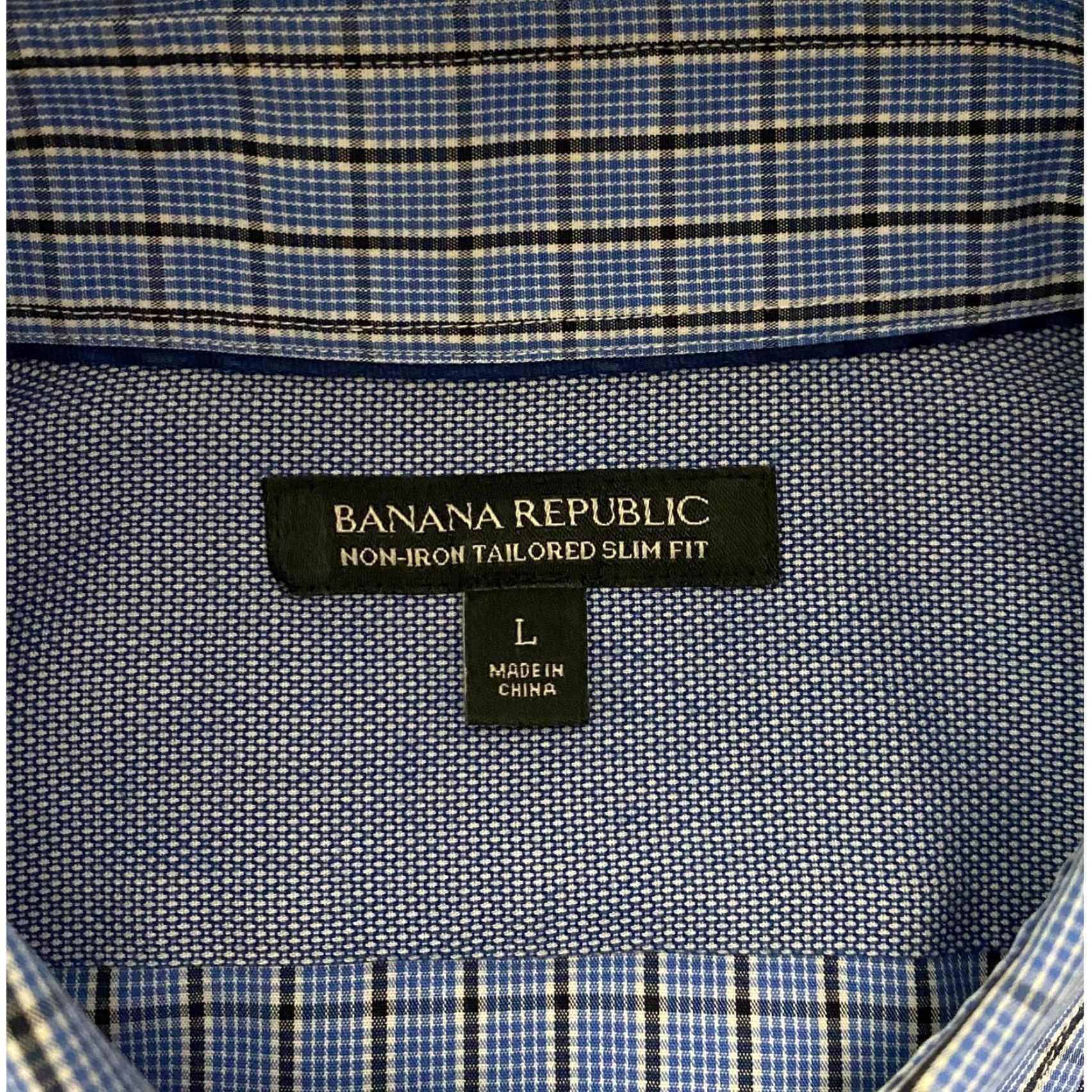 Banana Republic Banana Republic Shirt Dress Shirt Men L Blue Check Button-Down Slim Fit Casual, Business Size US L / EU 52-54 / 3 - 5 Thumbnail