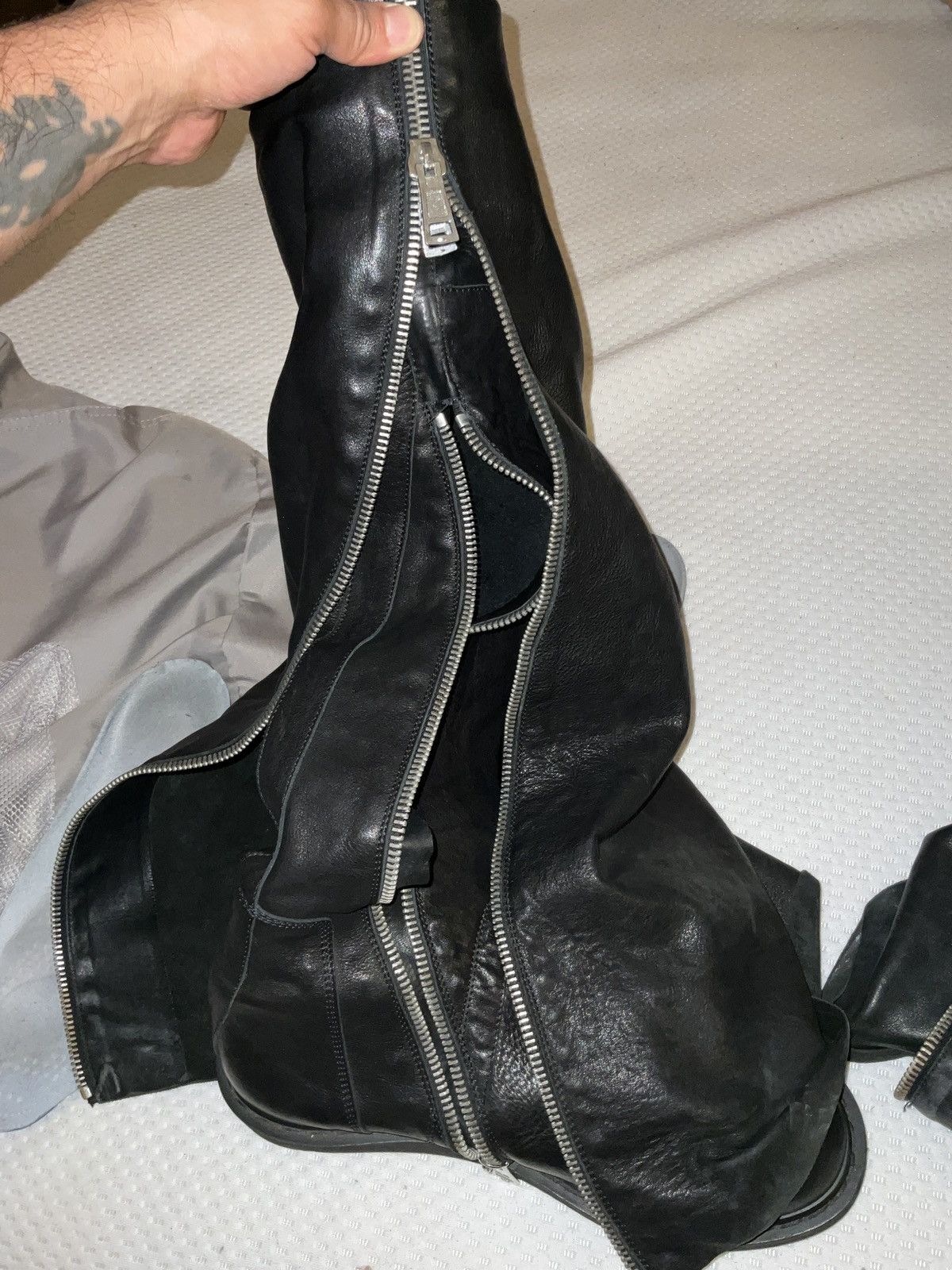 Rick Owens ARCHIVE Rick Owens SS11 "Anthem" Leather Wedge Creeper Boots Size US 8.5 / EU 41-42 - 5 Thumbnail