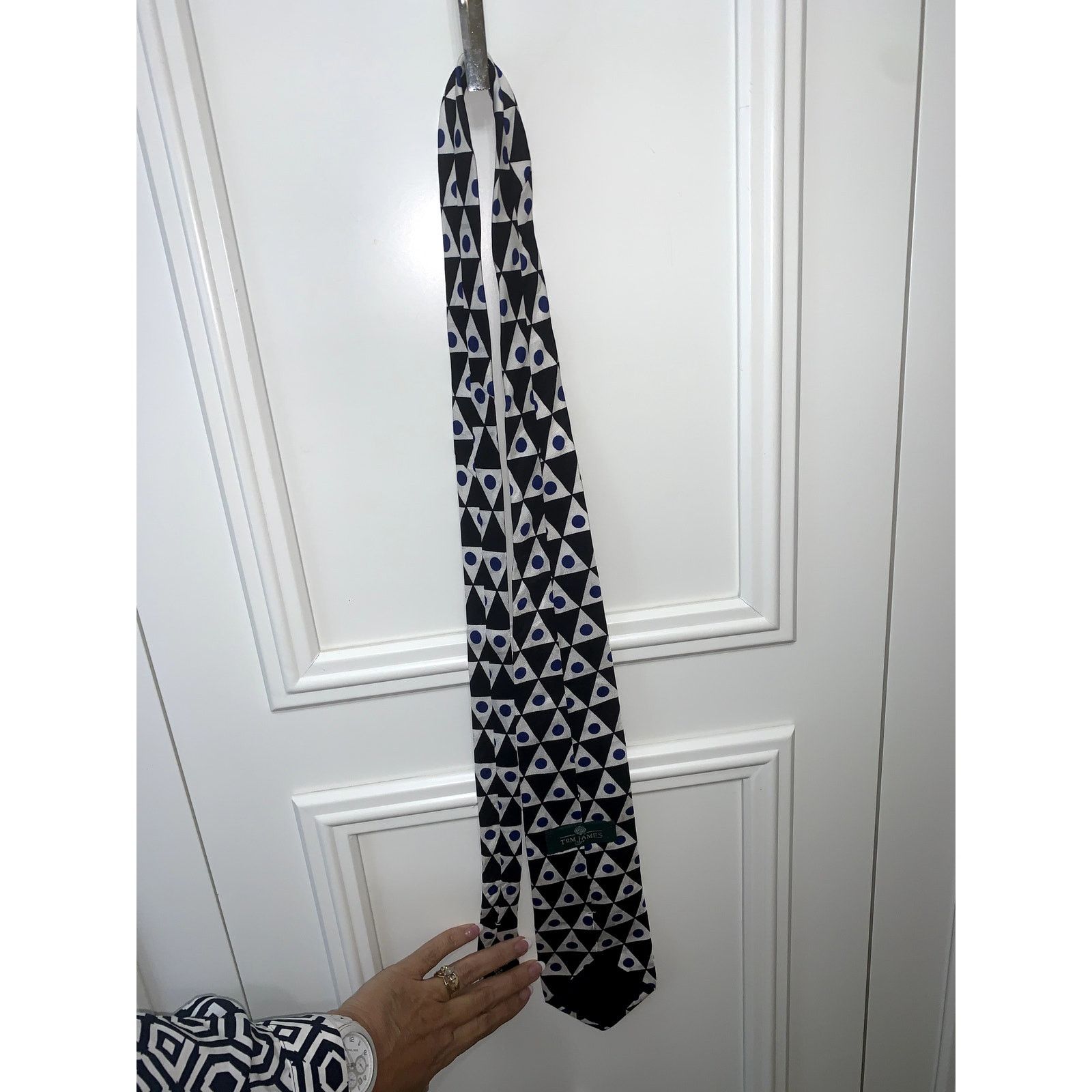 Tom James Tom James Men's Silk Geometric Designer Tie Multicolor Size ONE SIZE - 4 Thumbnail