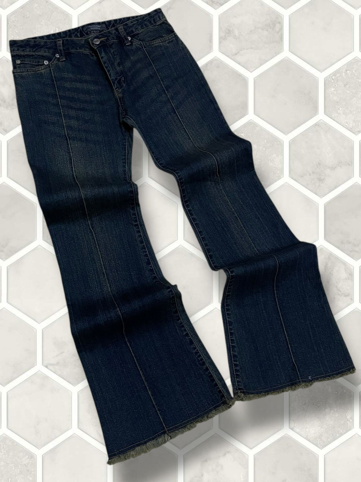 Hysteric Glamour Vintage 1990s Japan Designer Joueraux Echecs Flared Denim Size US 29 - 2 Thumbnail