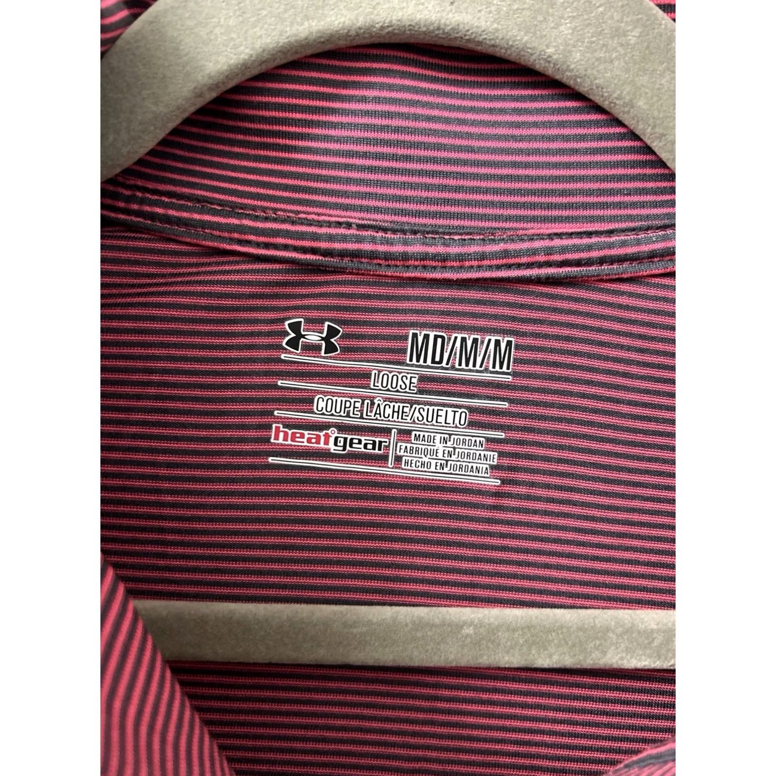Under Armour Under Armour HeatGear Quarter Zip Mens M Maroon Black Striped Pullover L/S Hoodless? Size US M / EU 48-50 / 2 - 5 Thumbnail