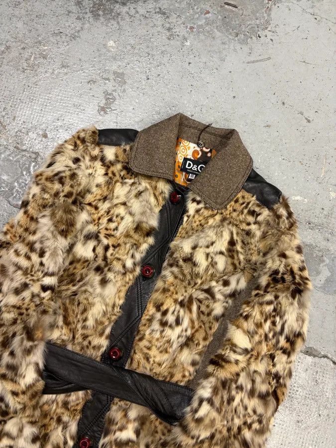 Dolce & Gabbana AW2005 Dolce & Gabbana Beige Mixed Media Leopard Fur Coat Size S / US 4 / IT 40 - 4 Thumbnail