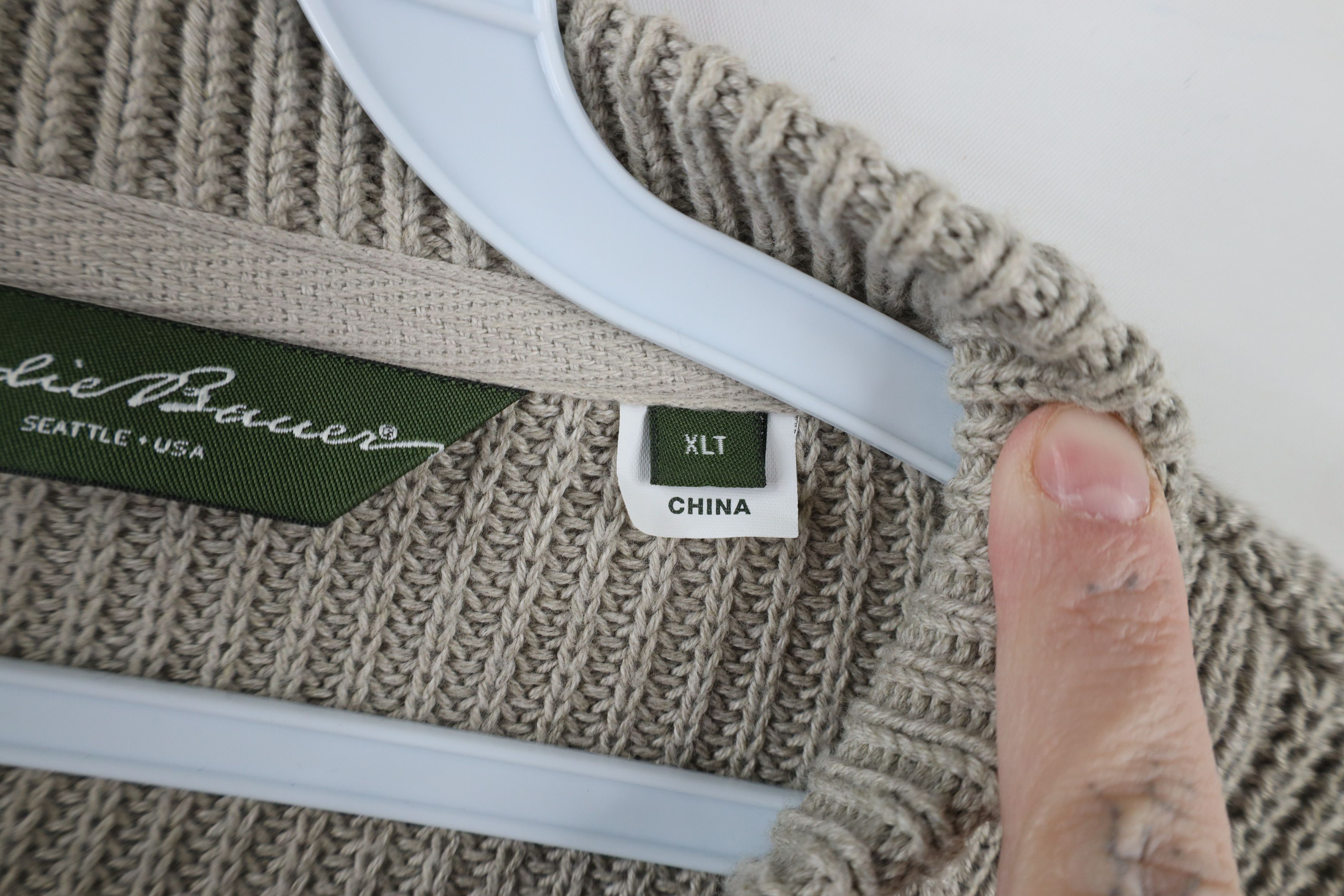 Eddie Bauer × Vintage Vintage Eddie Bauer Ribbed Knit Henley Sweater Beige Cotton Size US XL / EU 56 / 4 - 6 Thumbnail
