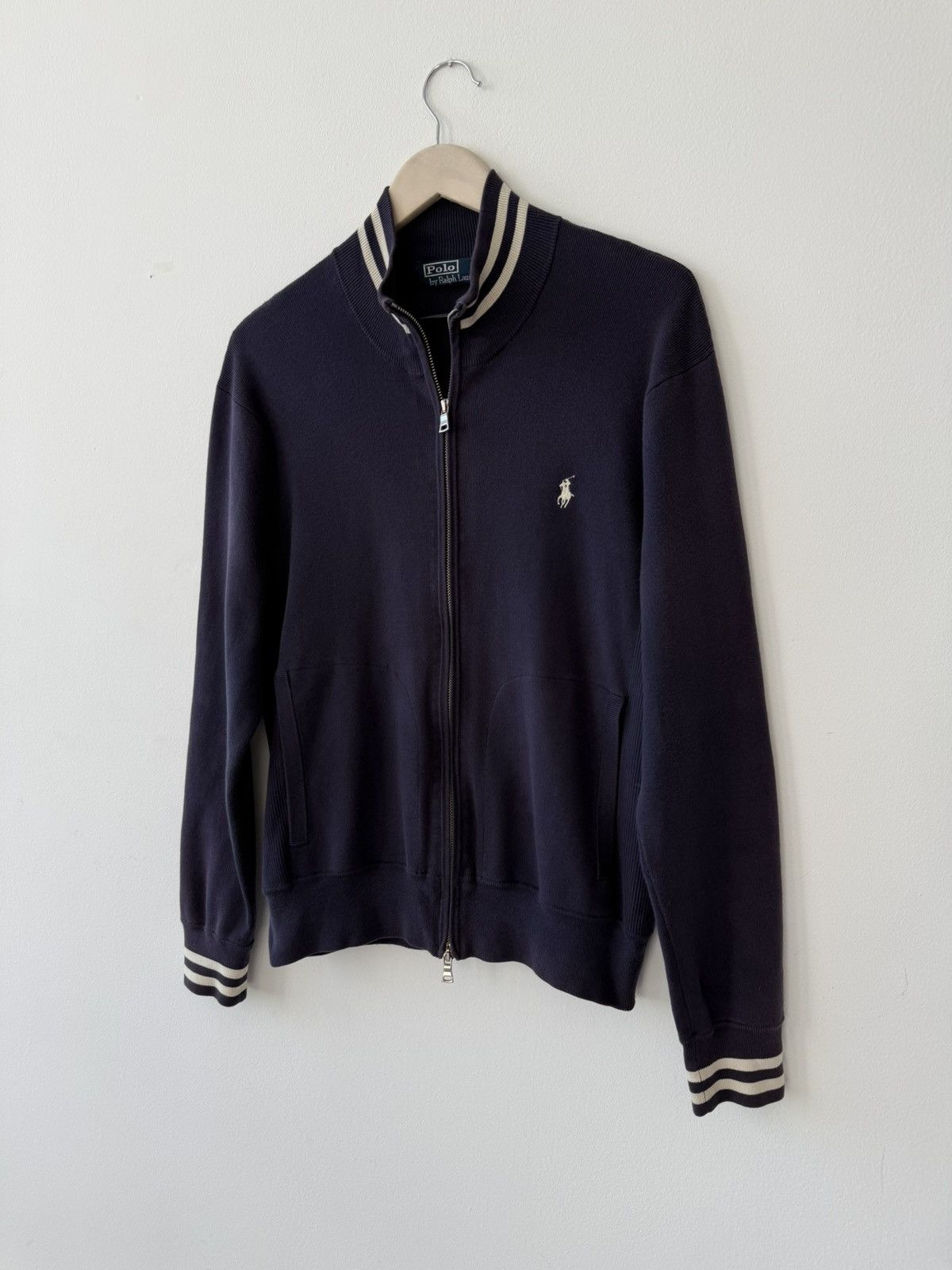 Polo Ralph Lauren Polo Ralph Lauren Vintage Full Zip Cotton Knit Sweater Navy Size US M / EU 48-50 / 2 - 2 Thumbnail
