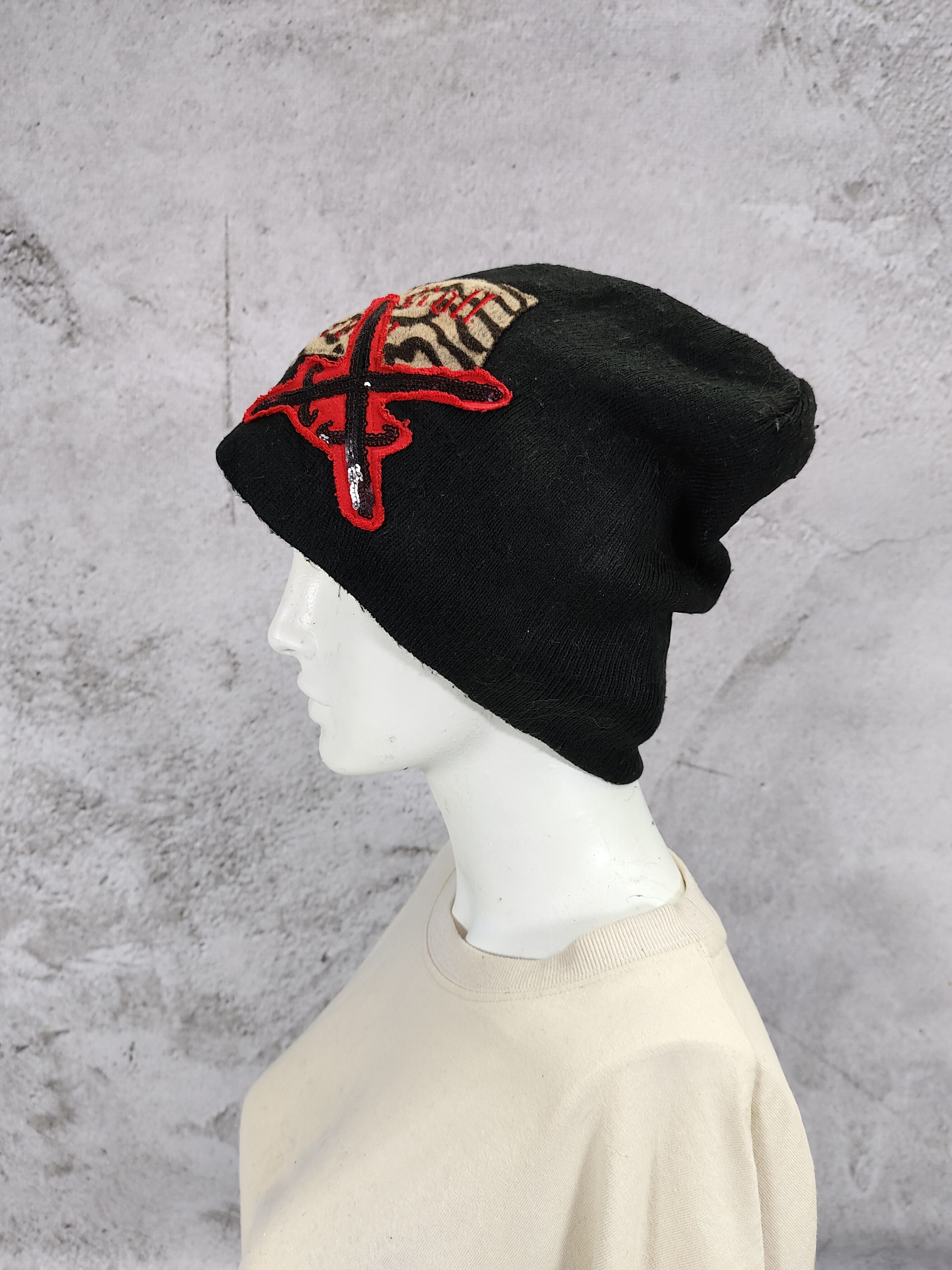 Seditionaries Jet Lee❤️‍🔥Gothic Punk Sequins Leopard Pattern Beanie Hat Size ONE SIZE - 2 Thumbnail