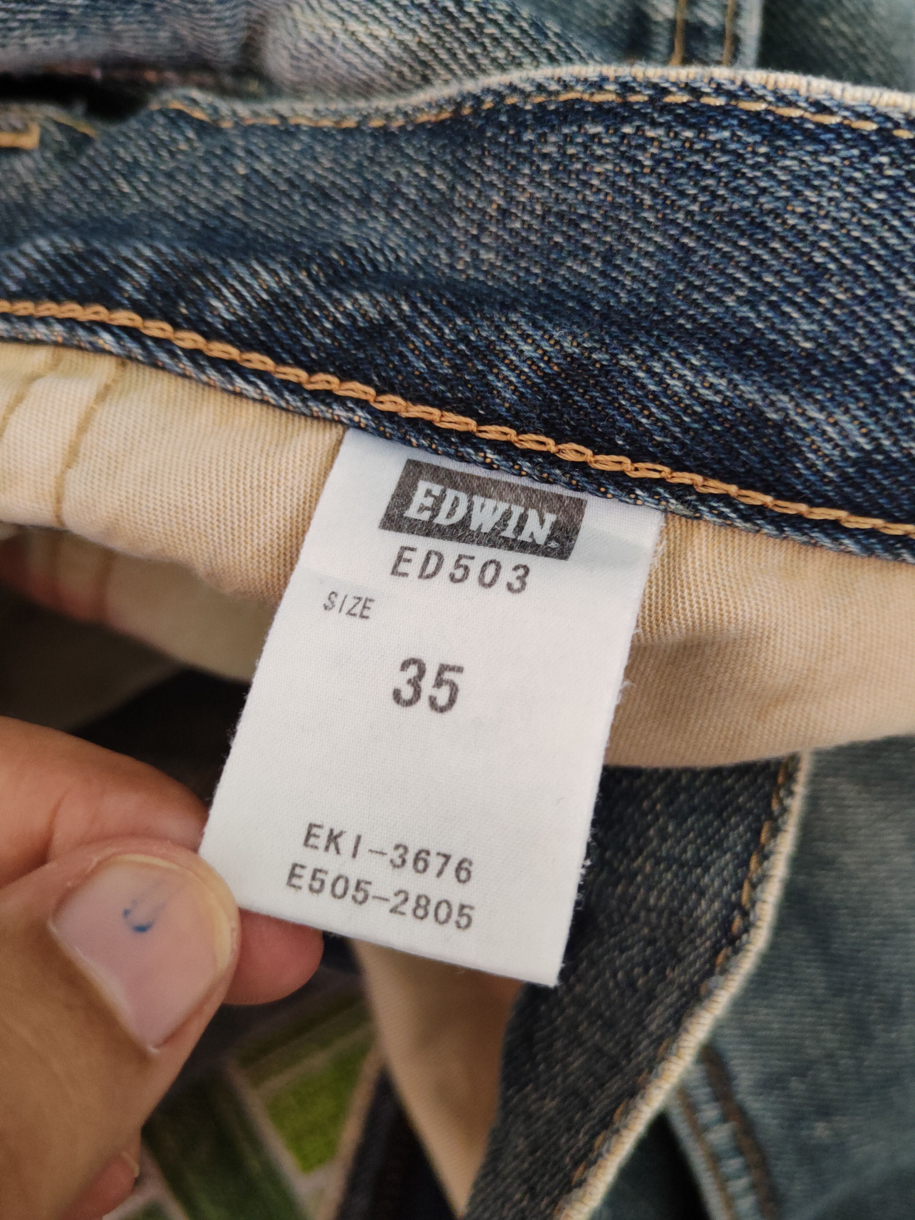 Edwin Edwin Dark Blue Faded distressed jeans Denim #S1608 Size US 35 - 16 Thumbnail