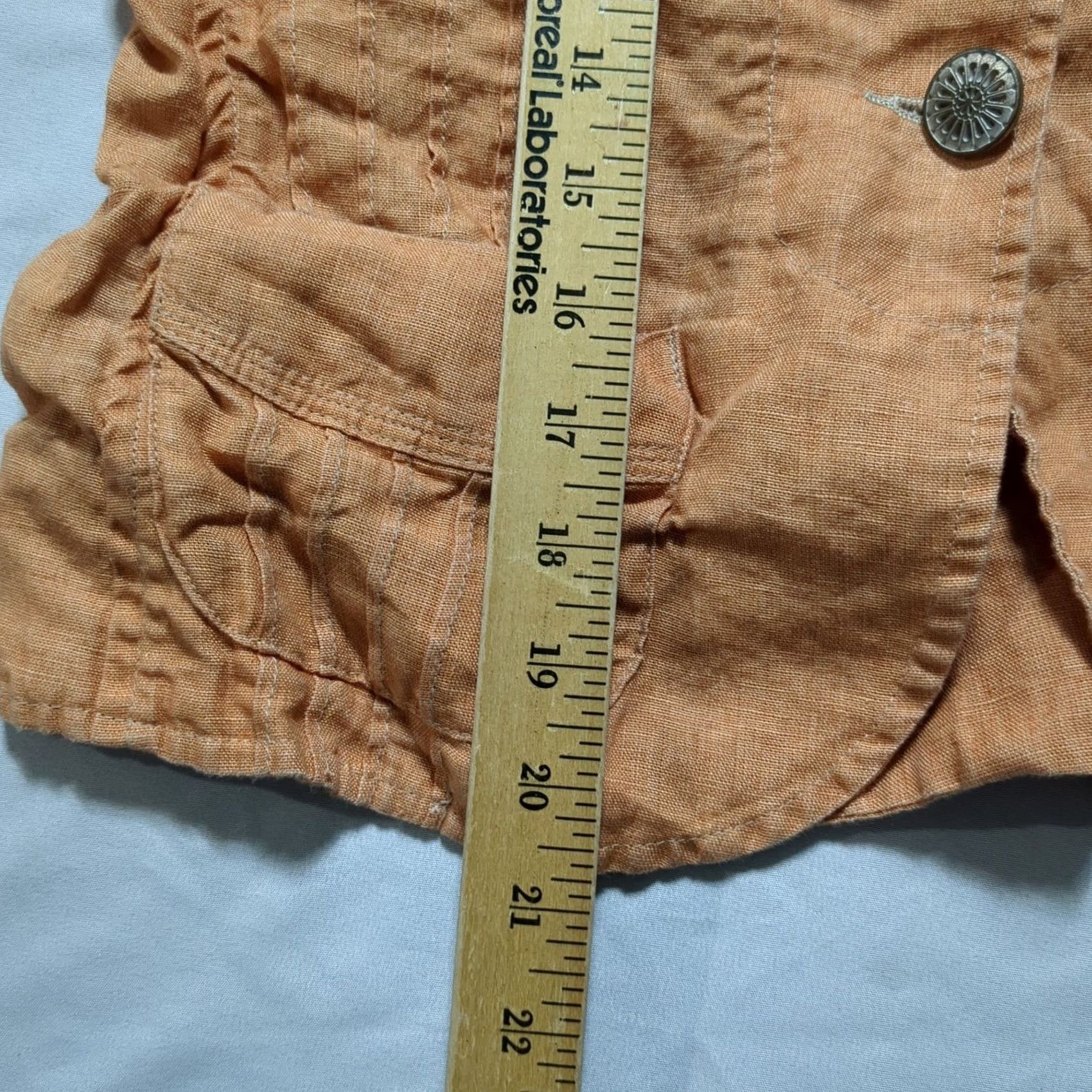 Vintage Chicos Linen Jacket Orange Button Front Pintuck Utility Jacket Womens Small S Size S / US 4 / IT 40 - 4 Thumbnail
