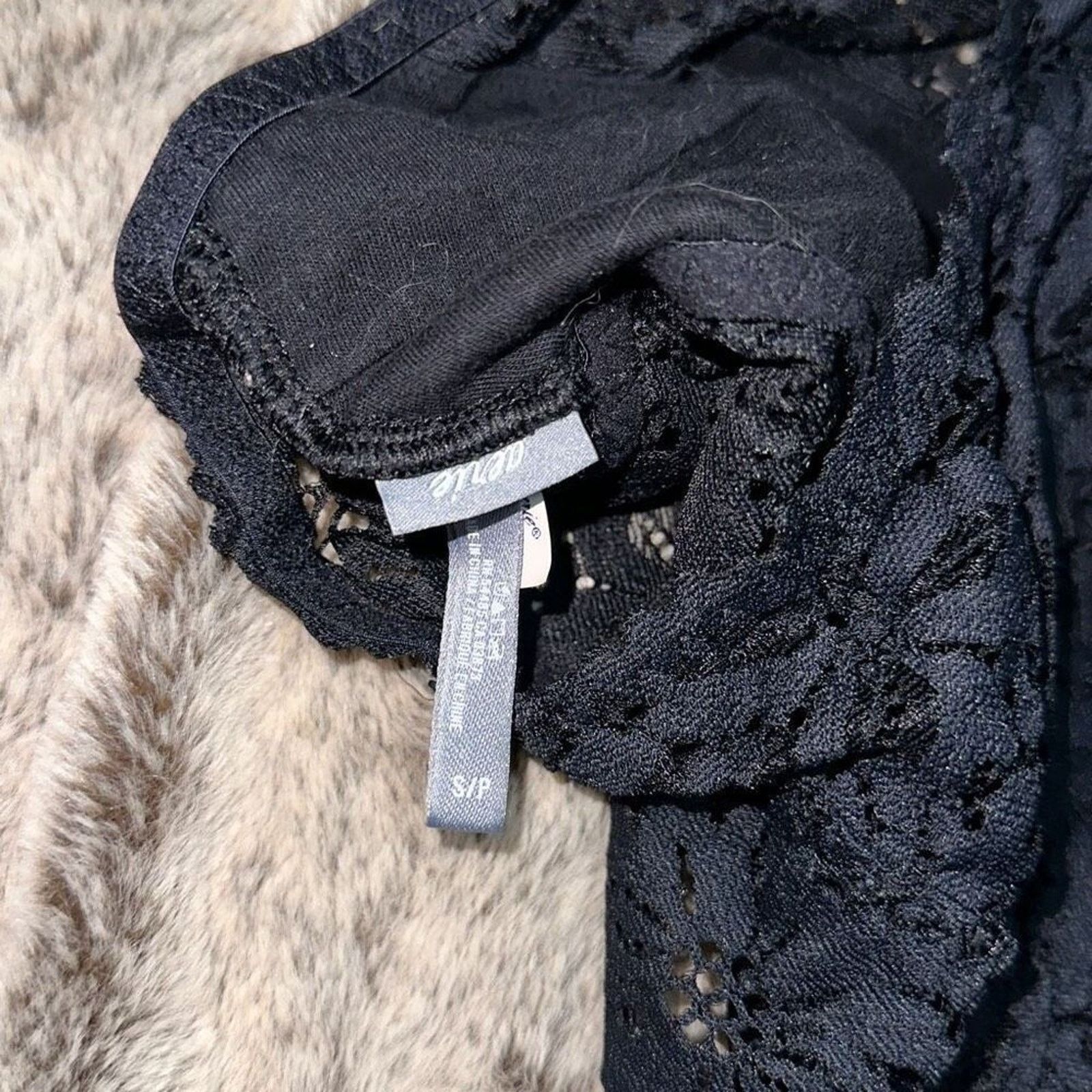 Other Aerie Black High Neck Lace Bralette | Sz S Size ONE SIZE - 3 Thumbnail