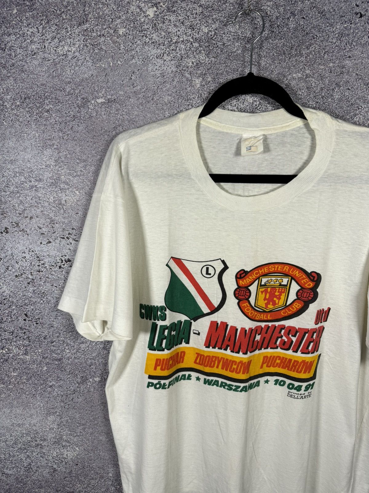 Vintage Manchester United vs Legia 1991 Match Merch T Shirt XLarge Size US XL / EU 56 / 4 - 3 Thumbnail