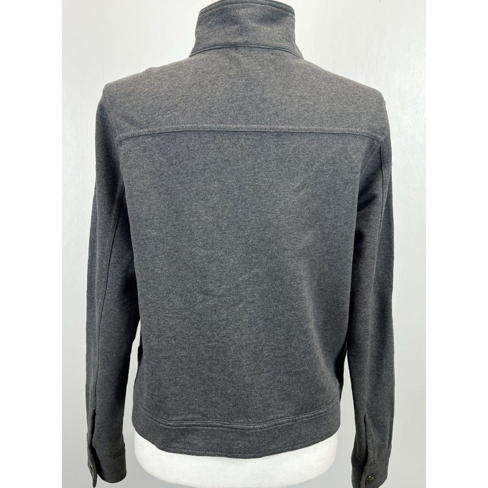 Ralph Lauren VINTAGE Lauren Ralph Lauren LRL Jeans Co Sweatshirt Jacket Women’s Medium Gray Full-Button Varsity Jacket Womens M Gray Vintage-style? Size M / US 6-8 / IT 42-44 - 2 Thumbnail