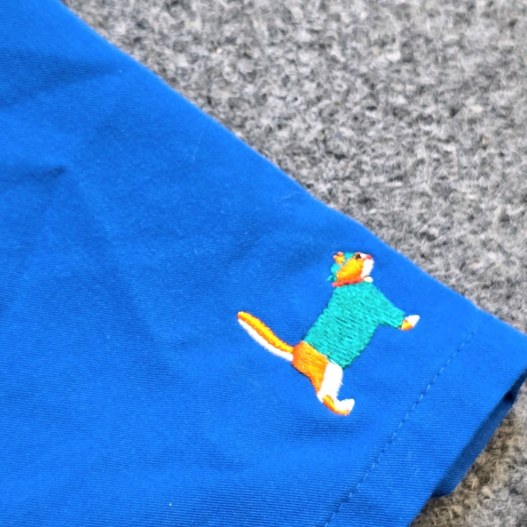 Vintage FIGS Top Womens Small Blue Pocket Short Sleeve Embroidered Cat Technical Comfort Shirt Womens S Blue Cat Embroidered Size S / US 4 / IT 40 - 5 Thumbnail