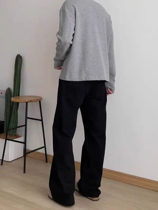 Japanese Brand Vintage Loose Wide Leg Workwear Black Casual Pants Size US 34 / EU 50 - 5 Thumbnail