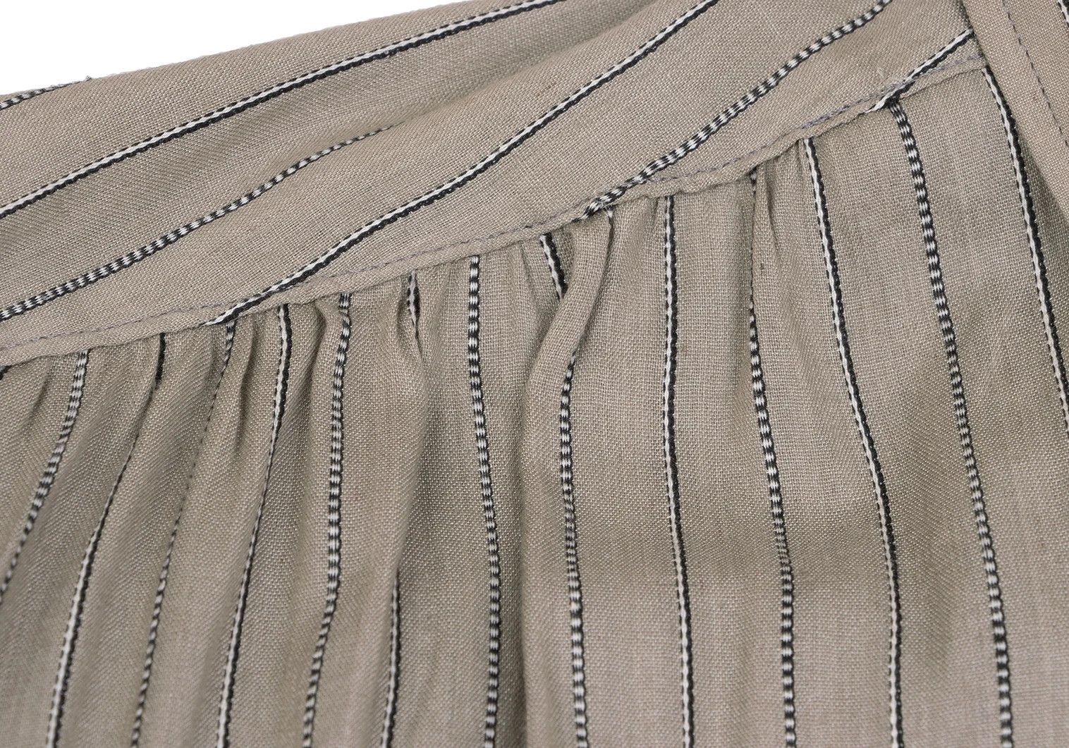 Jean Paul Gaultier Silk-Cotton Stripe Woven Shirt in Khaki Size 3 Size US L / EU 52-54 / 3 - 5 Thumbnail
