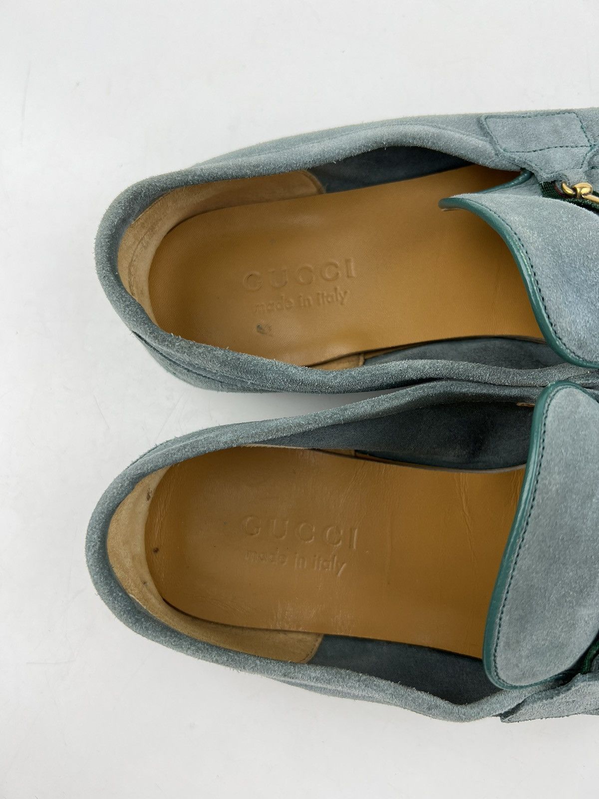 Gucci GUCCI Loafers Suede Slip Ons Shoes HORSEBIT Web Stripe Blue Size US 9.5 / EU 42-43 - 22 Thumbnail