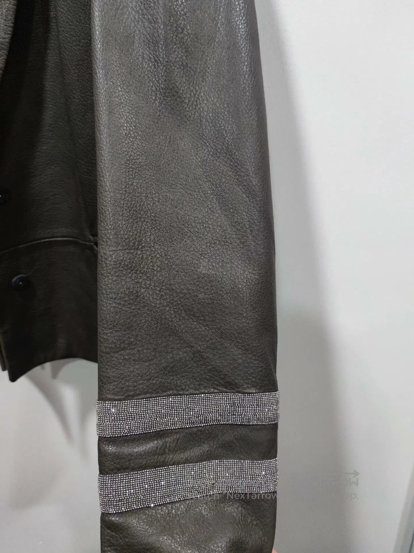 Brunello Cucinelli Beaded Leather Blazer.