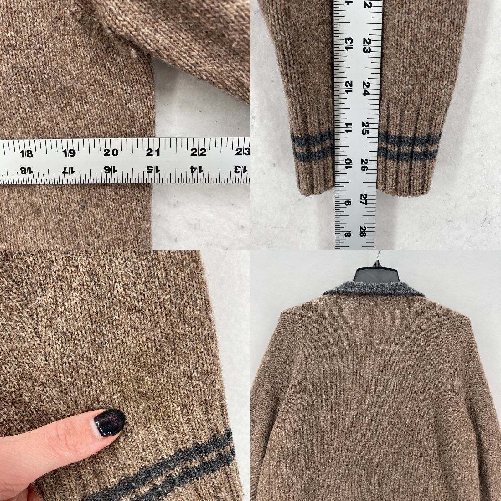 Vintage Daniele Blasi Sweater Mens Large Brown Wool Blend Quarter Zip Mock Neck Italy Size US L / EU 52-54 / 3 - 8 Thumbnail