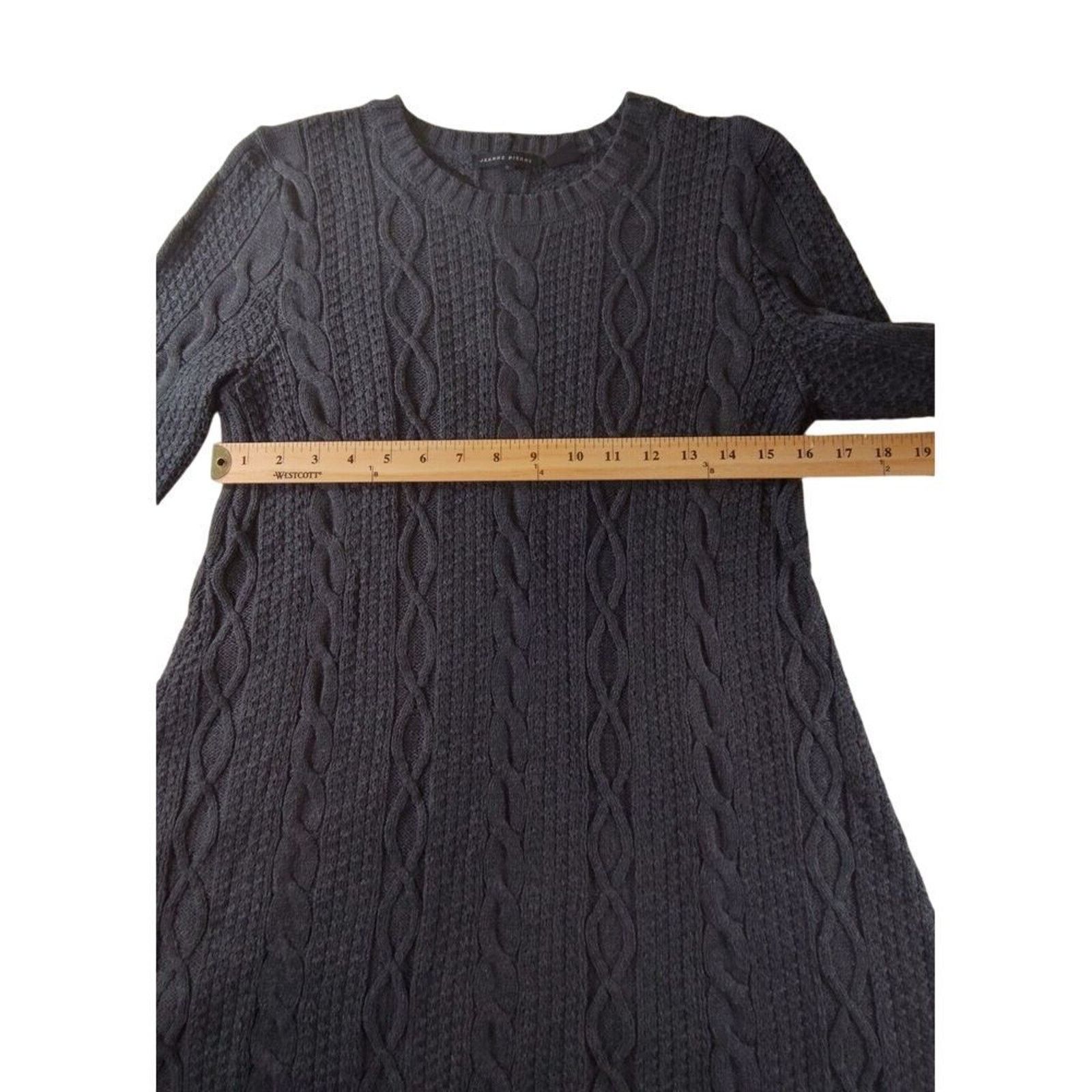 Other Jeanne Pierre Cable Knit Pullover Sweater Dress Small Navy Size S / US 4 / IT 40 - 3 Thumbnail
