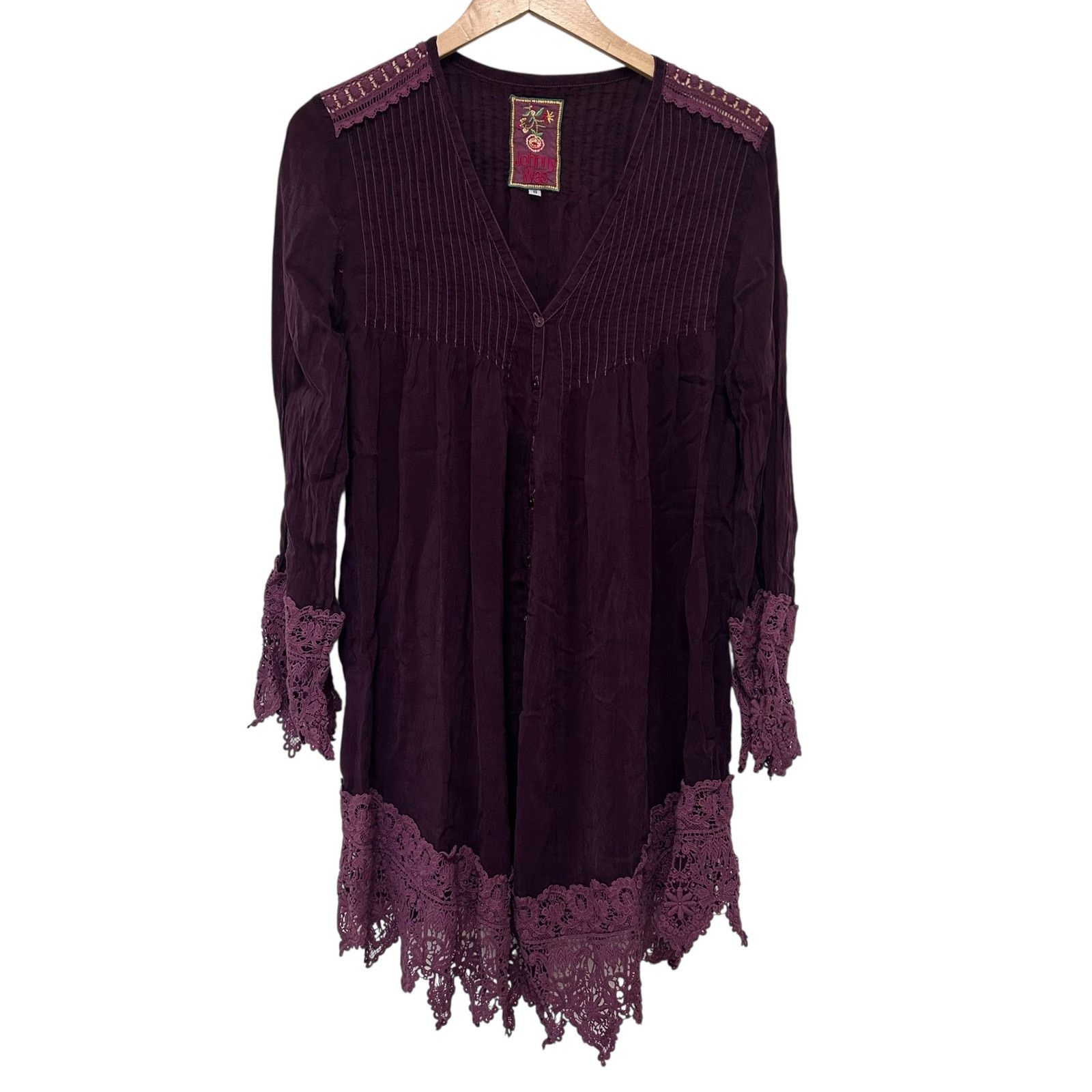 Johnny Was Johnny Was Purple Lace Tunic Dress Sz S Size S / US 4 / IT 40 - 1 Thumbnail