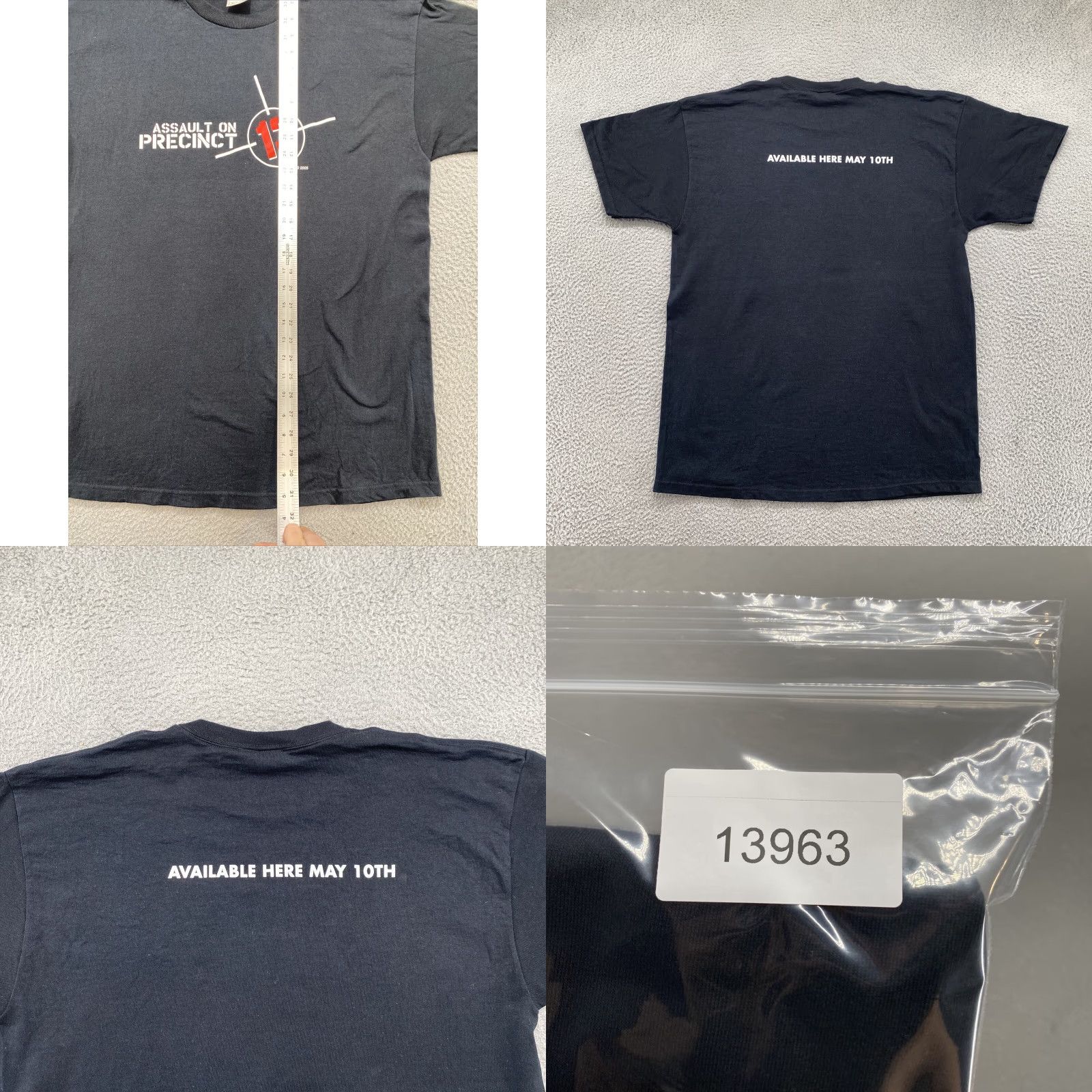 Fruit Of The Loom VINTAGE Assault On Precinct 13 Movie Promo Double Sided Shirt XL Mens Fruit of the Loom Crew Neck T-Shirt Black Cotton Knit Logo Retro 2005 Size US XL / EU 56 / 4 - 8 Thumbnail