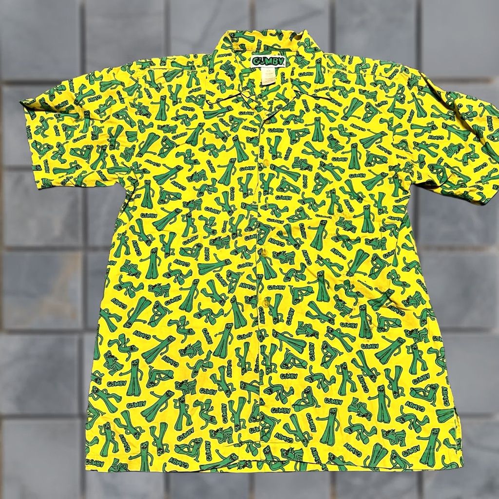 Vintage VINTAGE Gumby Shirt Mens S Yellow Button Down Green flaw Size US S / EU 44-46 / 1 - 1 Thumbnail