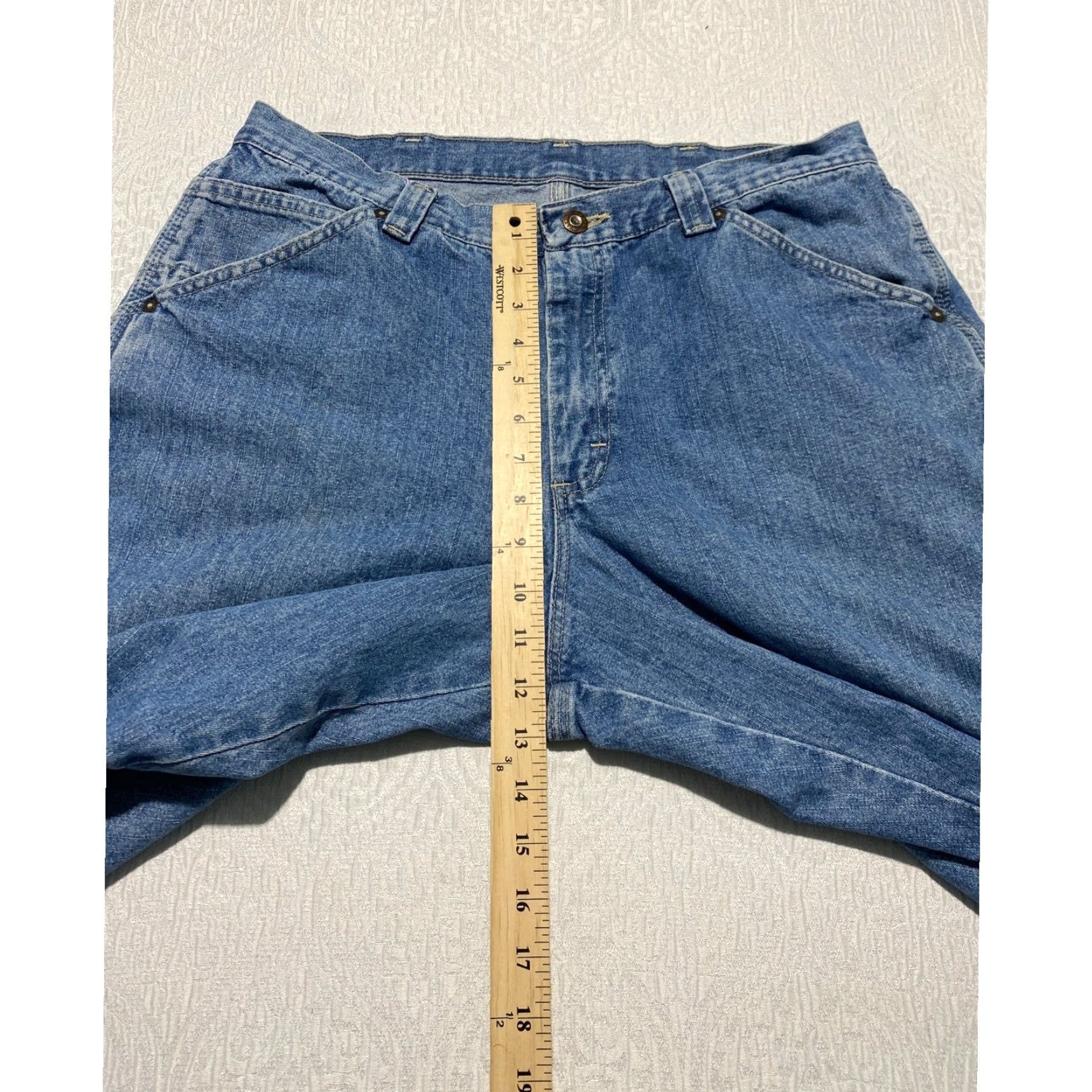 Vintage VINTAGE Riders Jeans Baggy Y2K Carpenter Mens 33x30 Blue Denim 7-Pocket Straight Relaxed 30in Inseam Medium Wash Spring Summer Fall Winter Men Size US 33 - 4 Thumbnail
