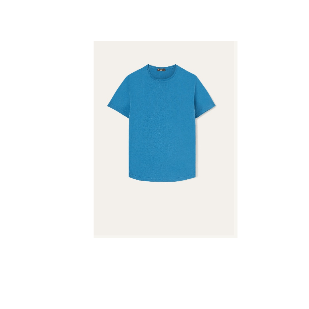 Loro Piana o1srvl11e1224 Silk Cotton T-Shirt in Blue Size US XL / EU 56 / 4 - 1 Thumbnail