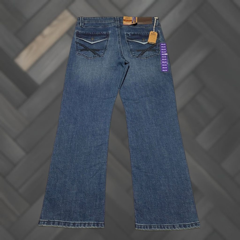 Vintage Axel Jeans Bootcut Slim Mens 36x32 Blue Stretch Denim Regular 5-Pocket Button Zip Slim Fit Men’s Jeans Size US 36 / EU 52 - 1 Thumbnail