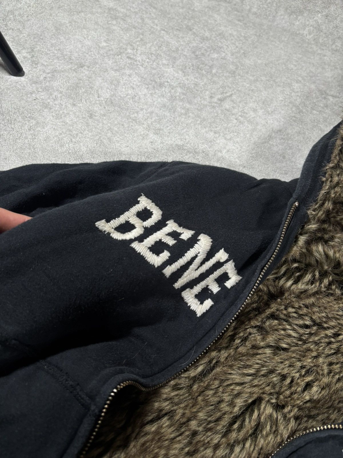 Vintage Benetton Heavy Fur Hoodie IfSixWasNine L.G.B. Aesthetic core Size US S / EU 44-46 / 1 - 3 Thumbnail