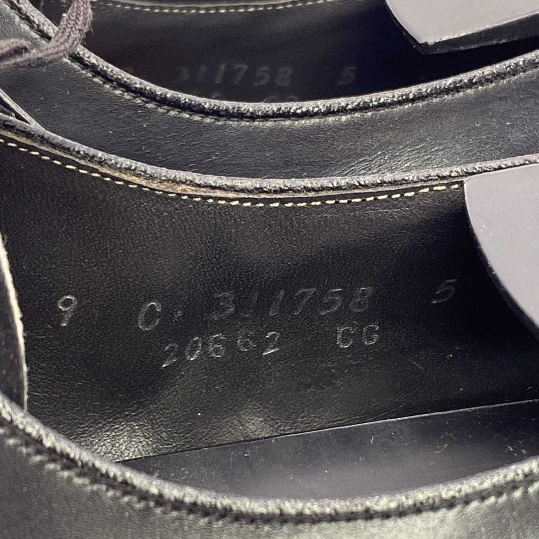 Florsheim VTG Florsheim “The Plateau” 1960s Derby Black Velvet Calf 3-Eye Men’s Shoes 9Vintage Luxury Tailored Fit Mens Size US 9 / EU 42 - 6 Thumbnail
