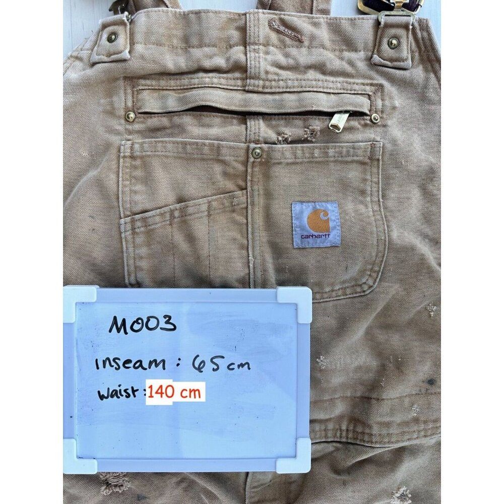 Carhartt Vintage Carhartt R01 Duck Unlined Double Knee Overall Bib s Size ONE SIZE - 2 Thumbnail