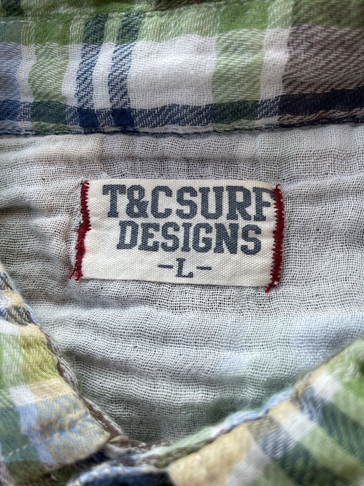 Japanese Brand Vintage Flannel T&C Surf Design Plaid Button Shirt Size US L / EU 52-54 / 3 - 5 Thumbnail