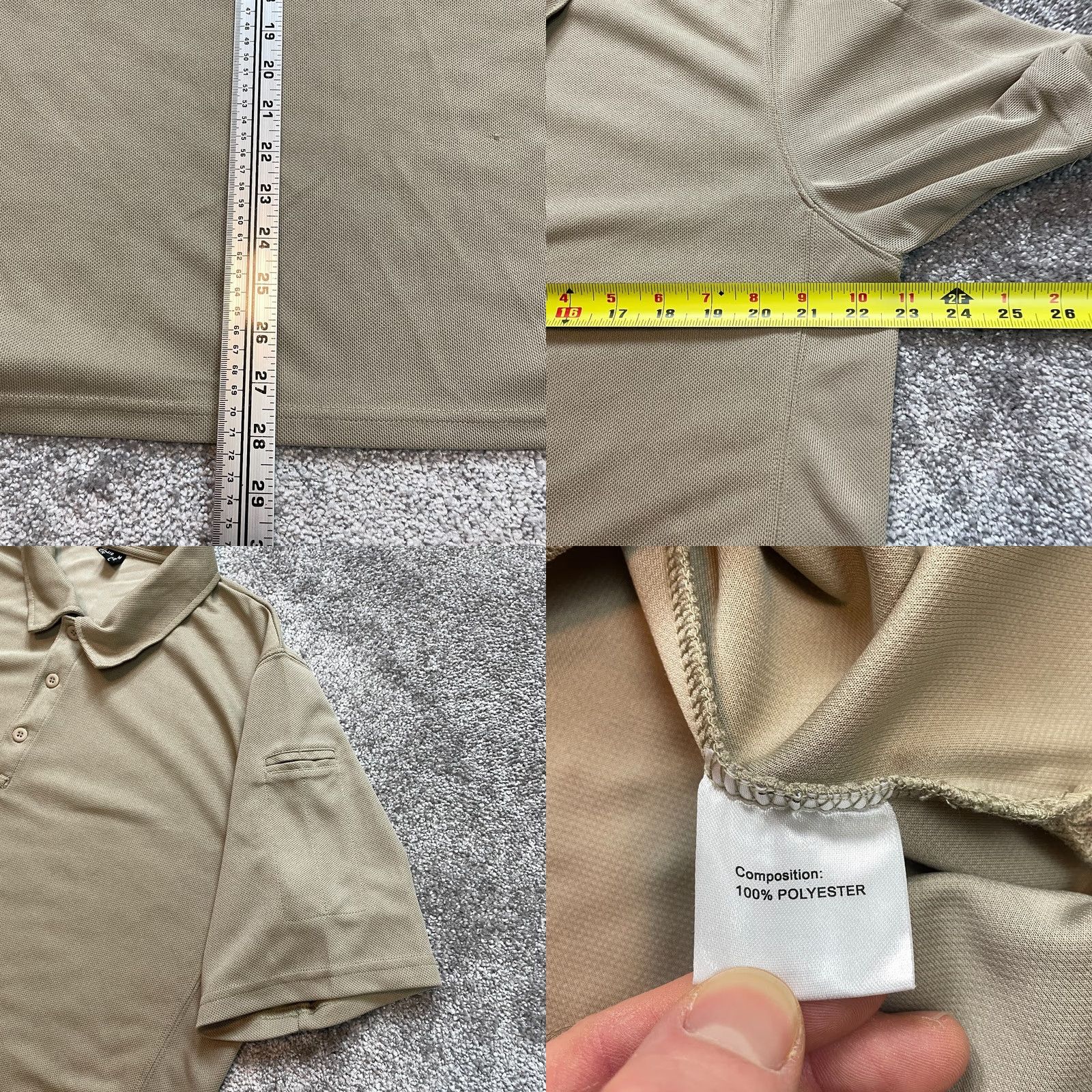 Vintage VINTAGE Unbranded Polo Mens Medium Beige Khaki Tan Collared Golf Rugby Preppy Top Shirt Size US M / EU 48-50 / 2 - 8 Thumbnail