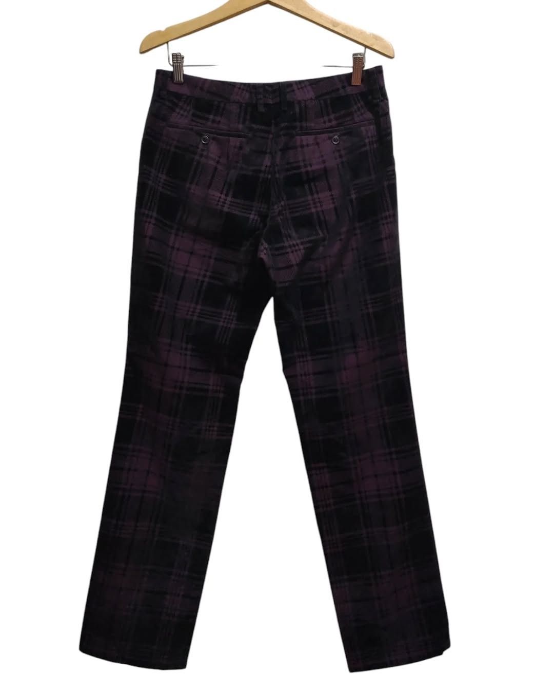 Japanese Brand × Nicole Club Vintage Monsieur Nicole Plaid Velvet Trouser pants Size US 32 / EU 48 - 2 Thumbnail