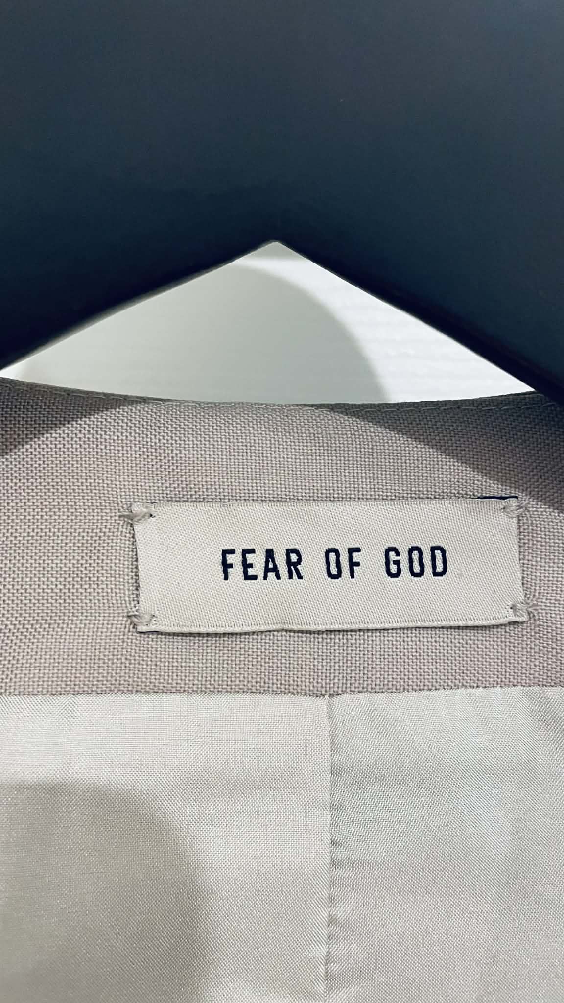Fear of God FOG Beige Eternal Lapelless Jacket Size 38R - 3 Thumbnail