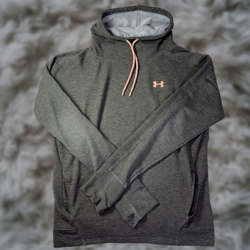 Under Armour Under Armour Womens XL Heather Gray Pink Fleece Mock Neck Long Sleeve Pullover Sweatshirt Size XL / US 12-14 / IT 48-50 - 1 Thumbnail